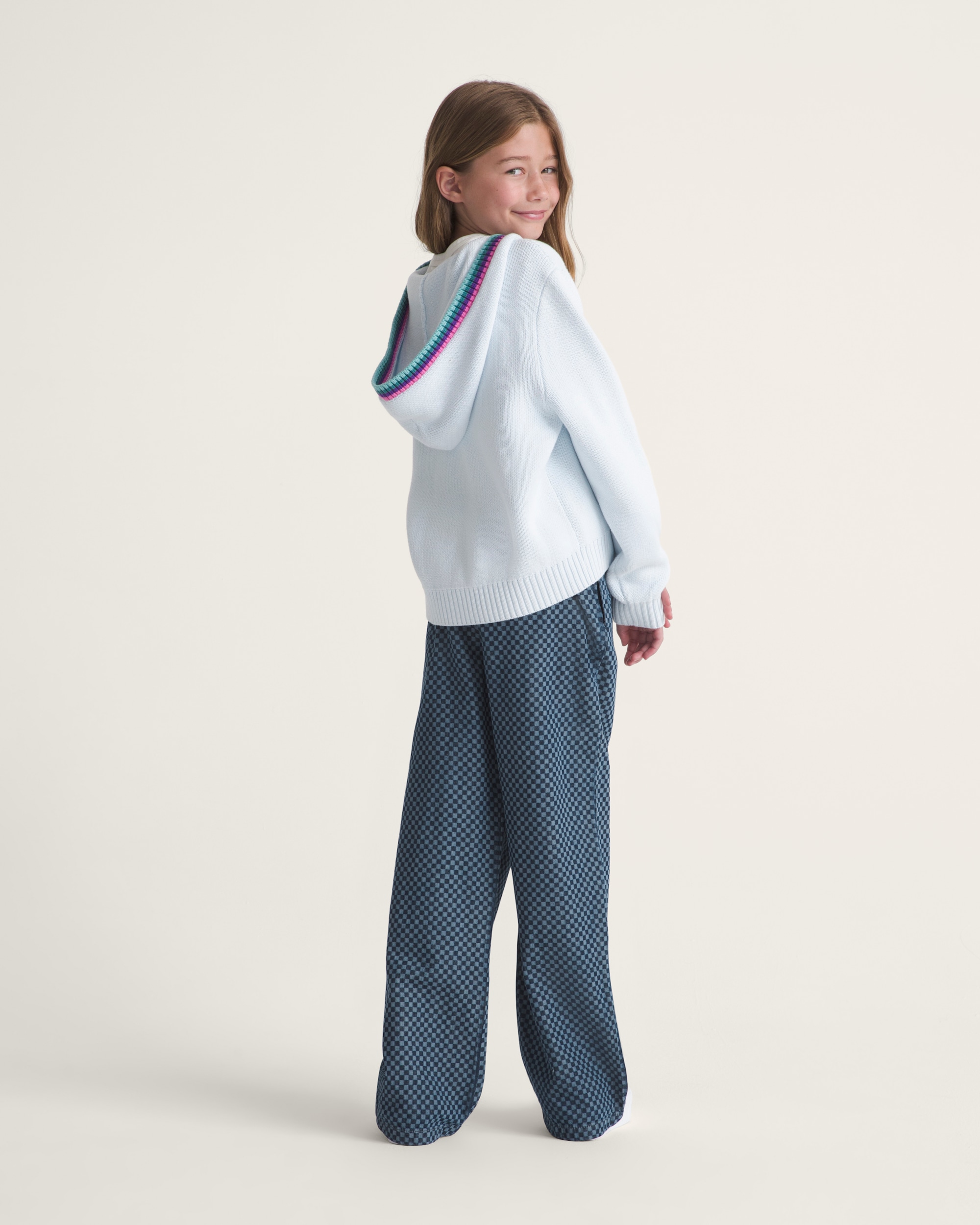 Kids Eunice Elastic Waist Denim Pants VANS Dark Rinse Blue ALT4