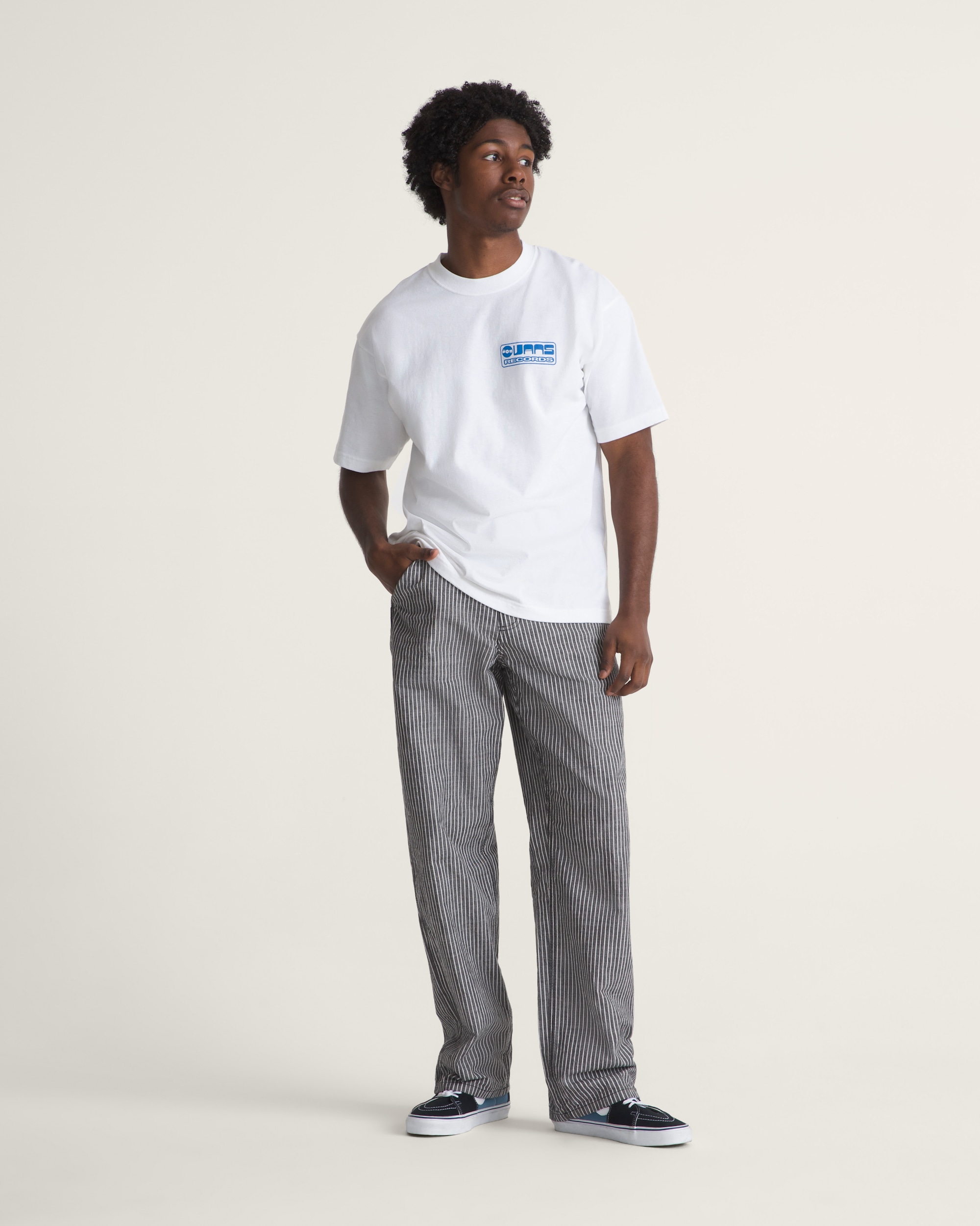 Chore Loose Stripe Denim Pants VANS Black  White ALT3