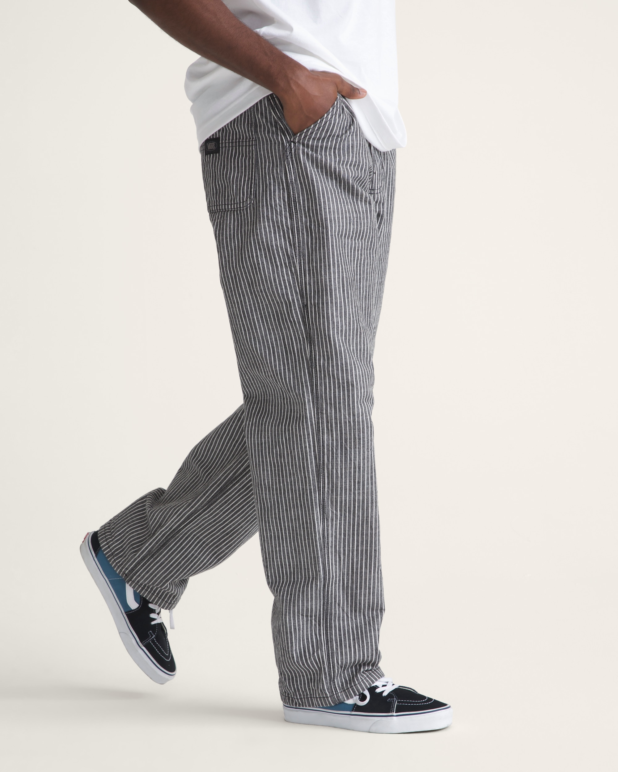 Chore Loose Stripe Denim Pants VANS Black  White ALT5