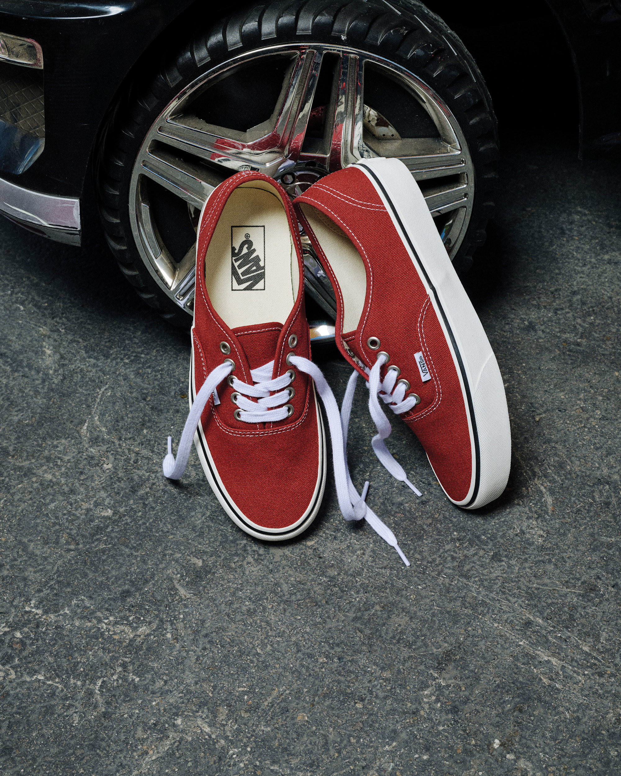 Authentic Shoe VANS Heavyweight Canvas Poppy Ember Red ALT4