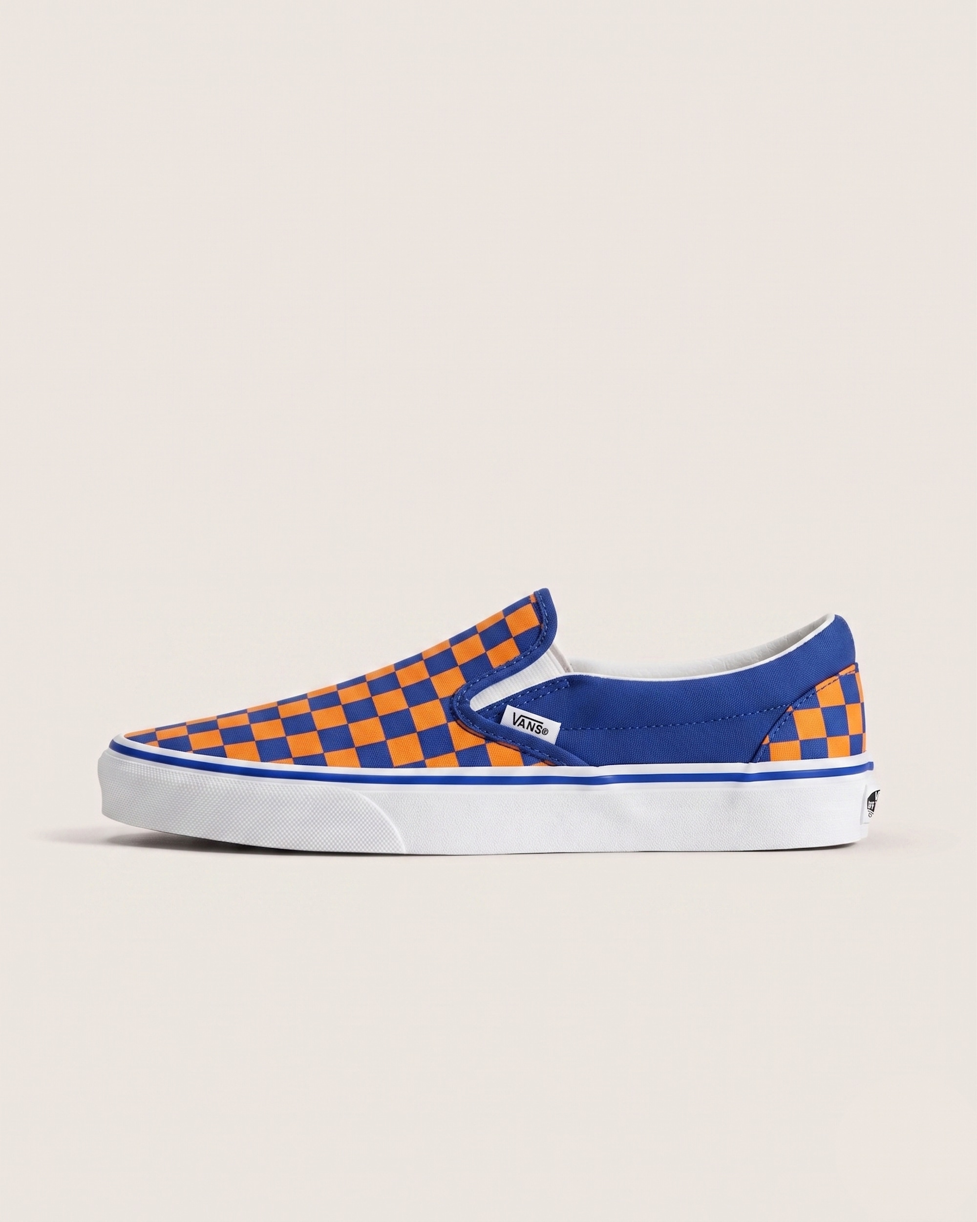 Classic SlipOn Shoe VANS Checkerboard Blue  Orange HERO