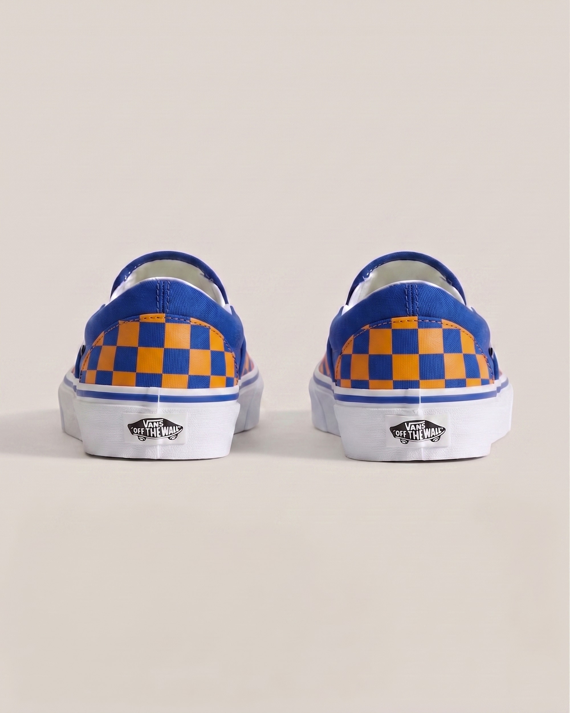 Classic SlipOn Shoe VANS Checkerboard Blue  Orange ALT3