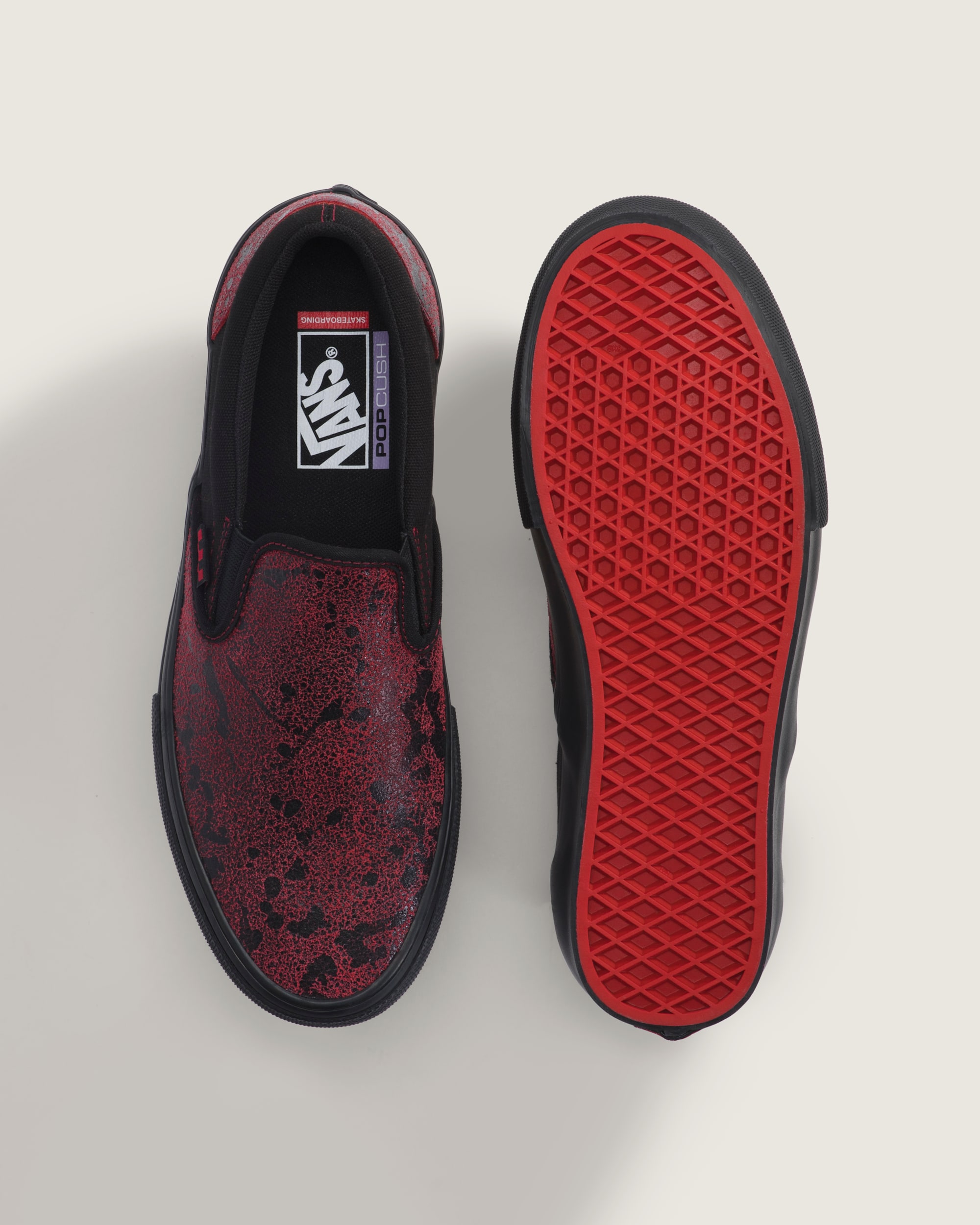 Skate SlipOn Shoe VANS Red  Black ALT2
