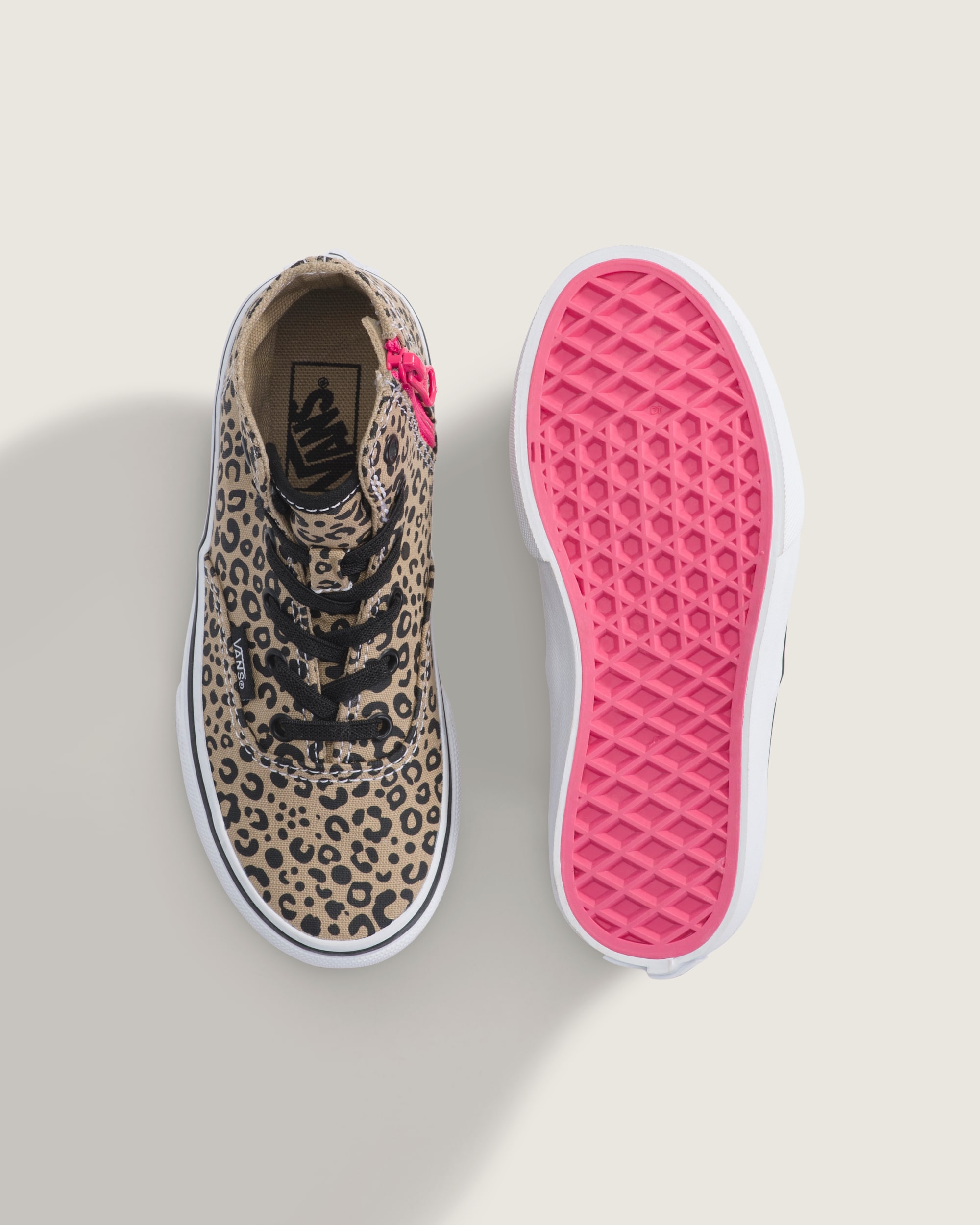 Little Kids Authentic Hi 20 Zip Shoe VANS Leopard Incense Beige  Pink Velvet ALT2