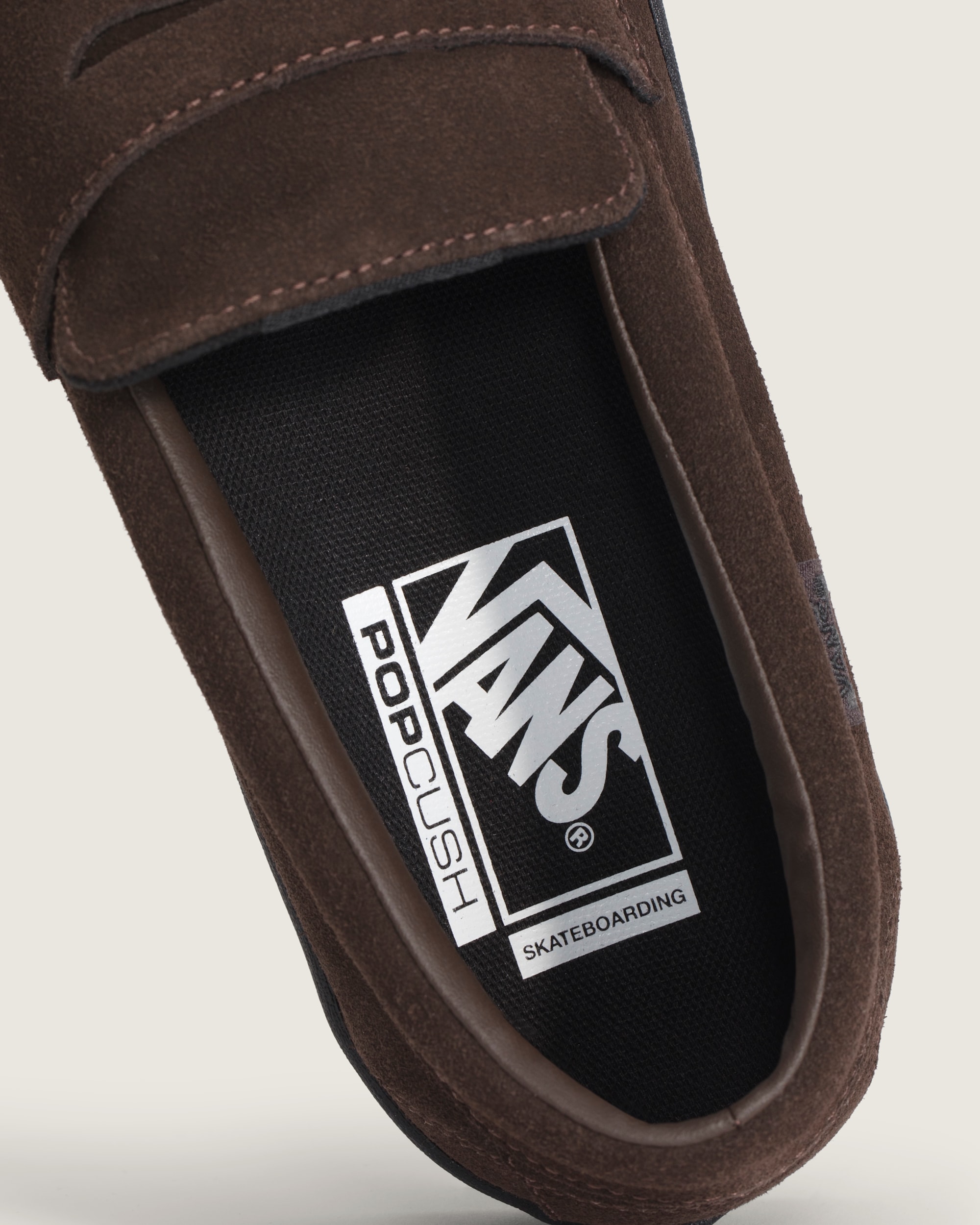 Skate Loafer Shoe VANS Suede Brown  Black ALT4