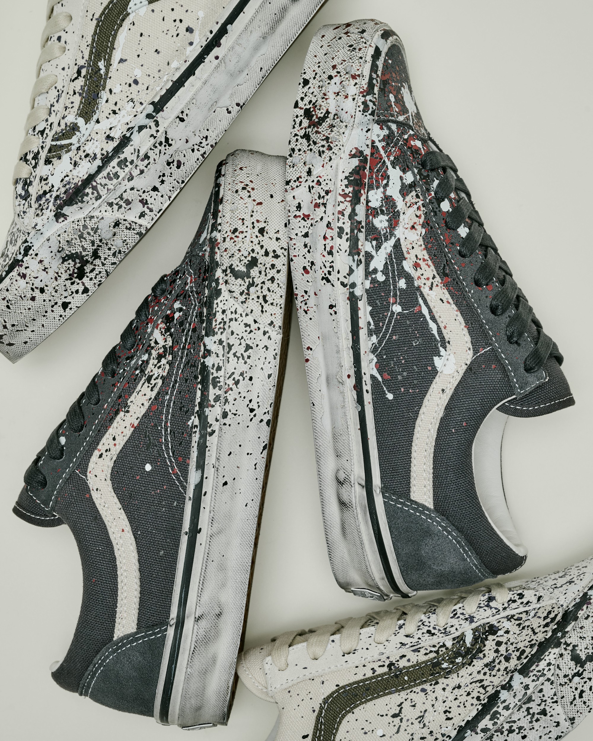 Premium Old Skool 36 Shoe VANS Paint Splatter Charcoal Grey ALT4