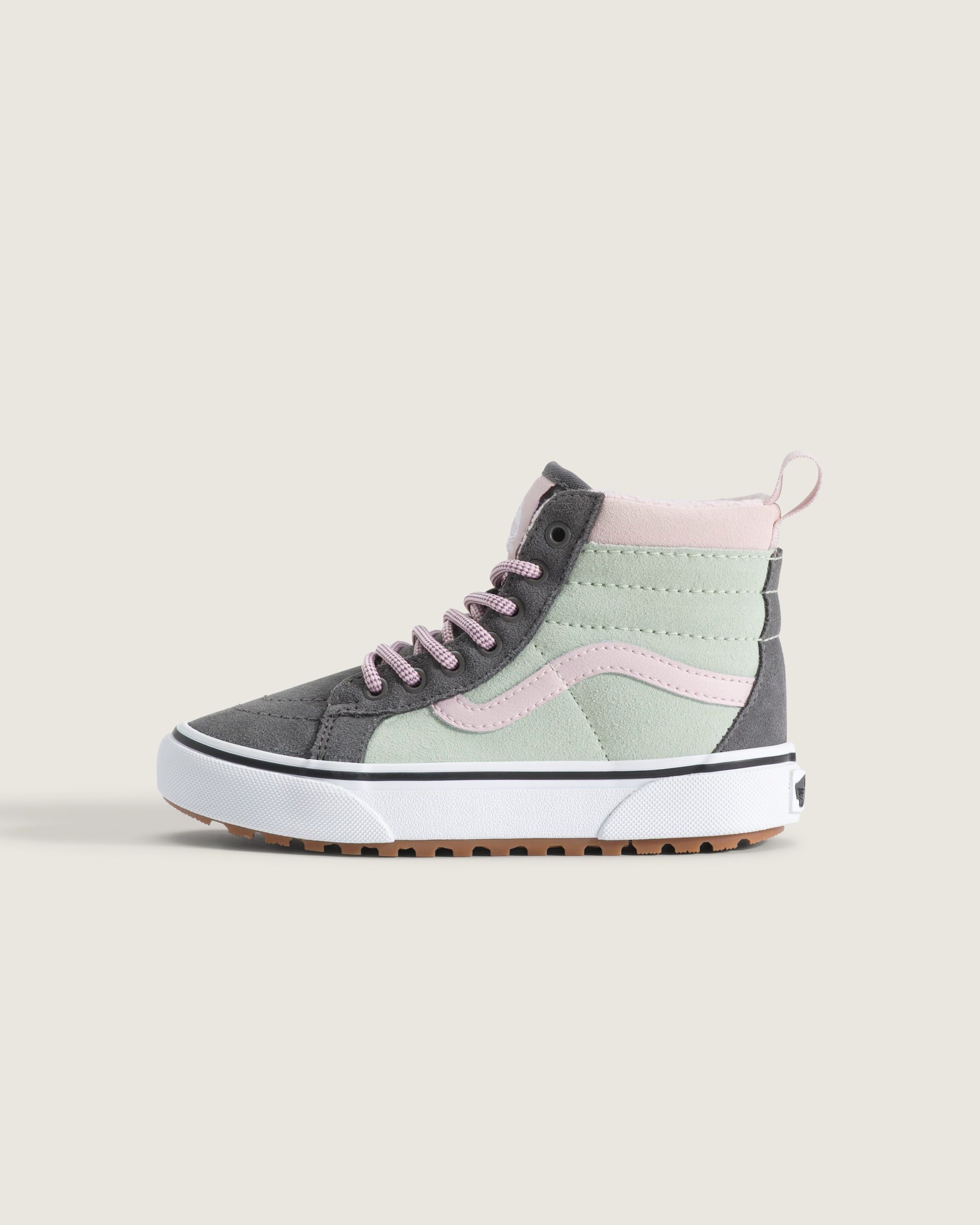 Little Kids Sk8Hi Insulated Shoe VANS Pewter Grey  Dusty Mint Green HERO