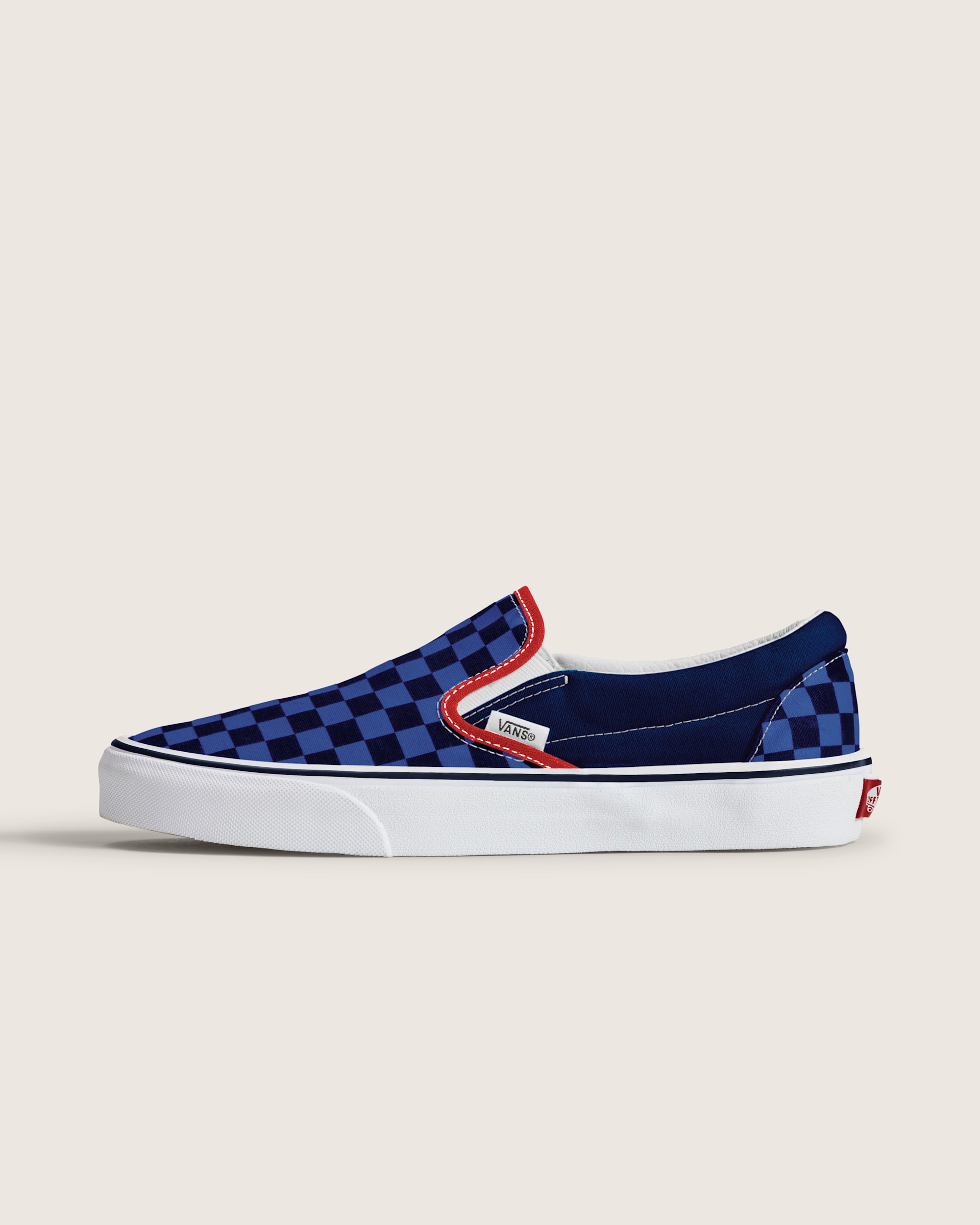 Classic SlipOn Checkerboard Shoe VANS Checkerboard Navy  Blue HERO