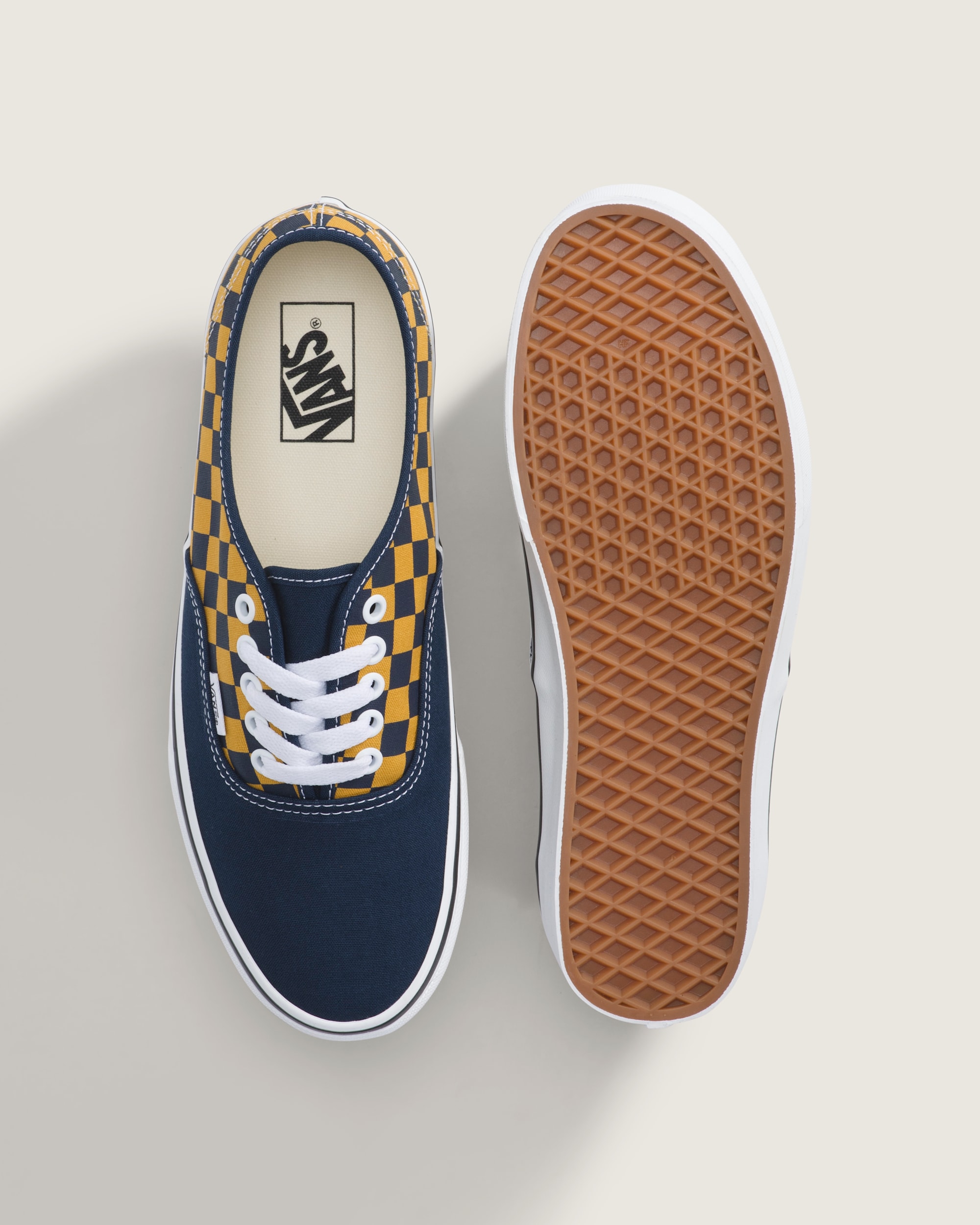 Authentic Shoe VANS Checkerboard Navy  Gold ALT2