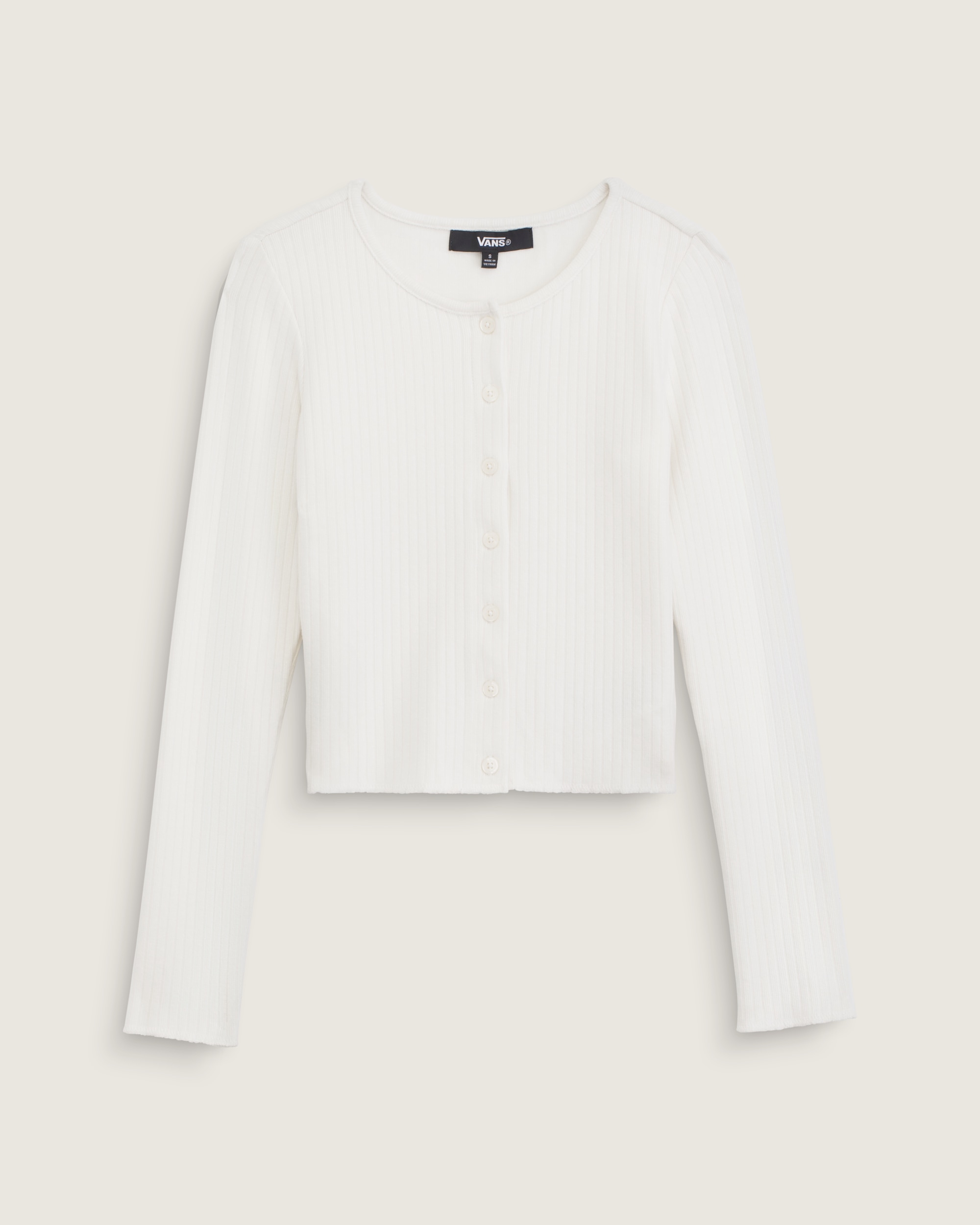 Long Sleeve Button Up Shirt VANS Marshmallow White HERO