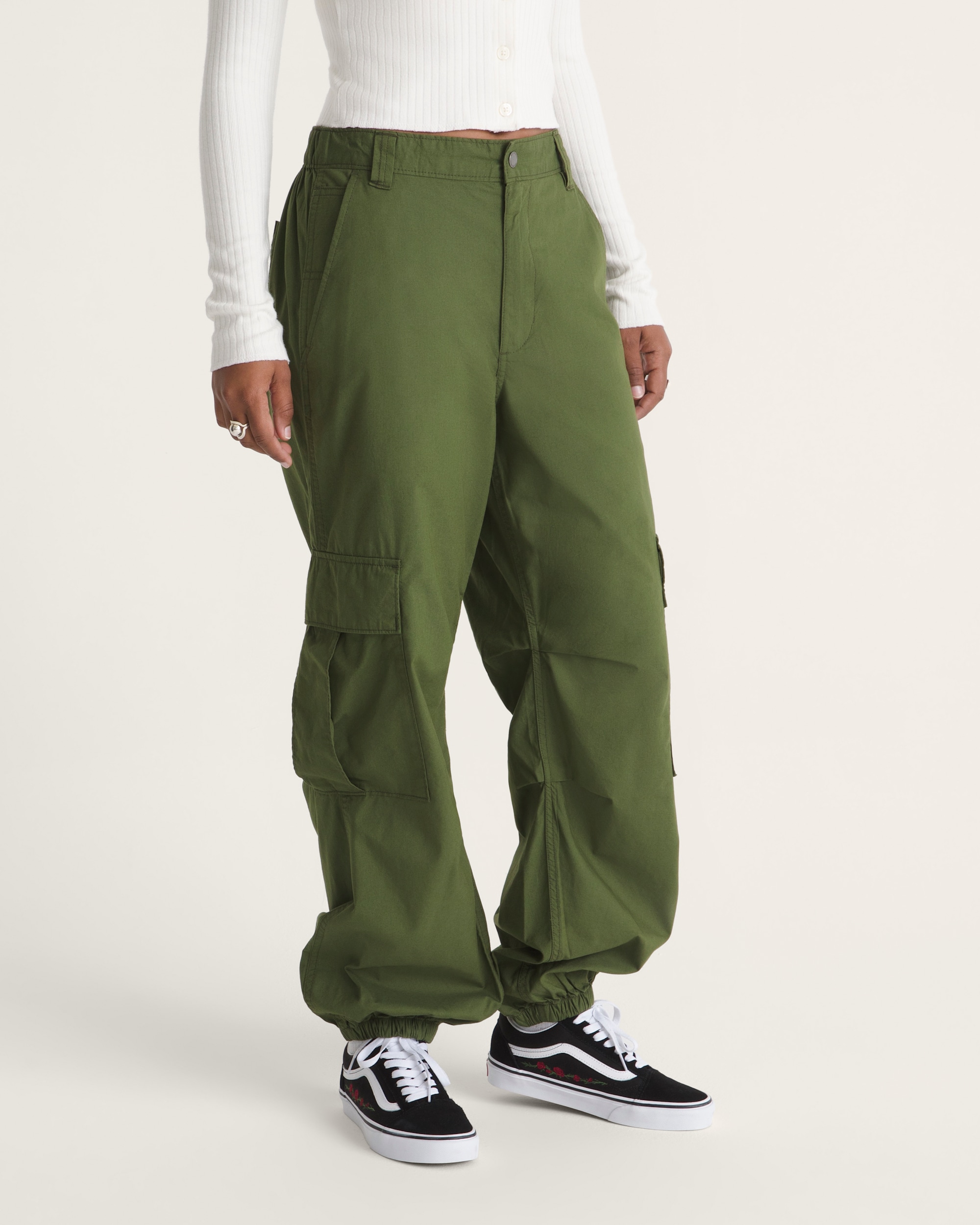 VIAVANDA high waist cargo pants 美品　S Lightweight Cargo Pant in Green Balsam | Vans