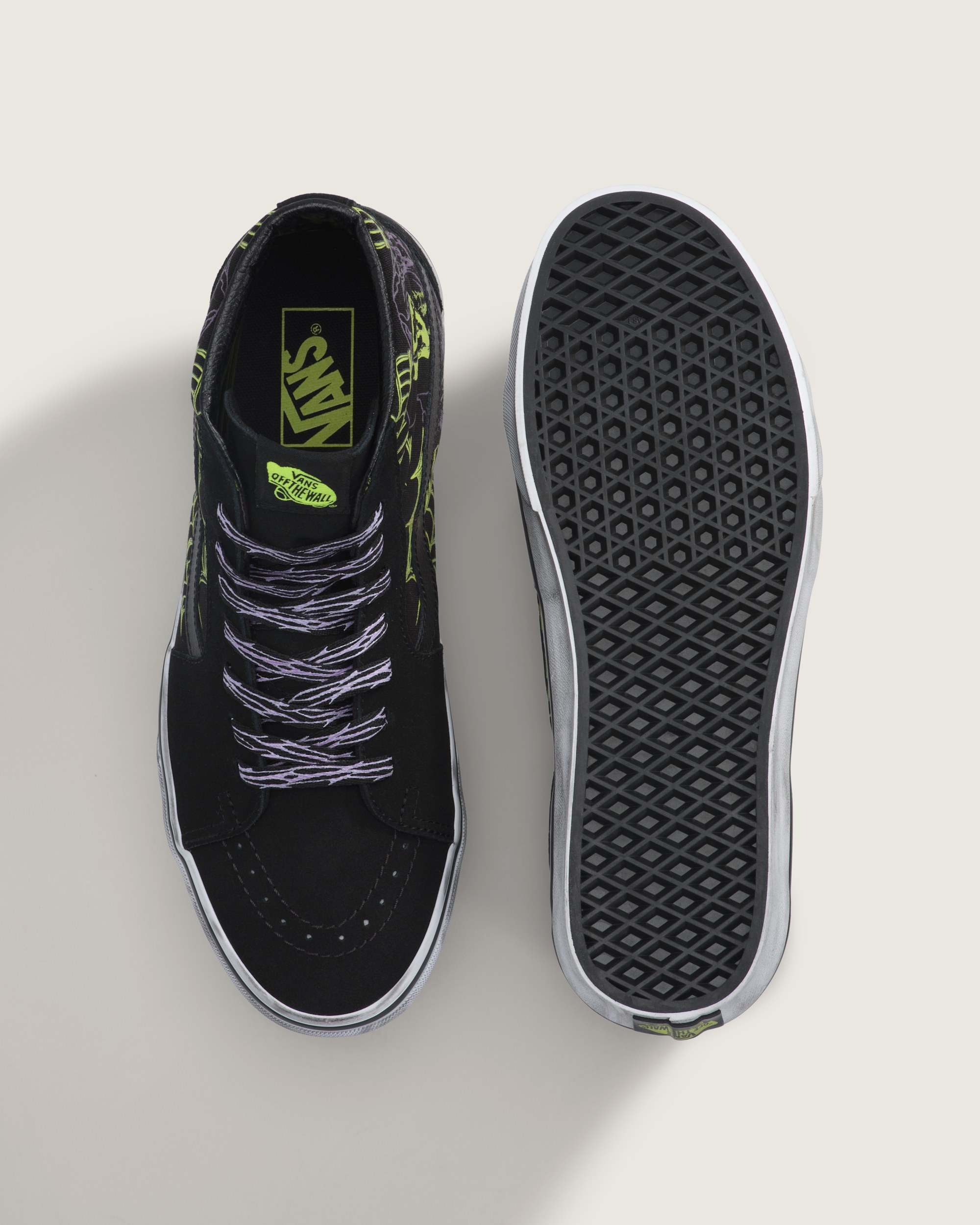 Sk8Hi Shoe VANS GlowintheDark Black  Green Foam ALT2