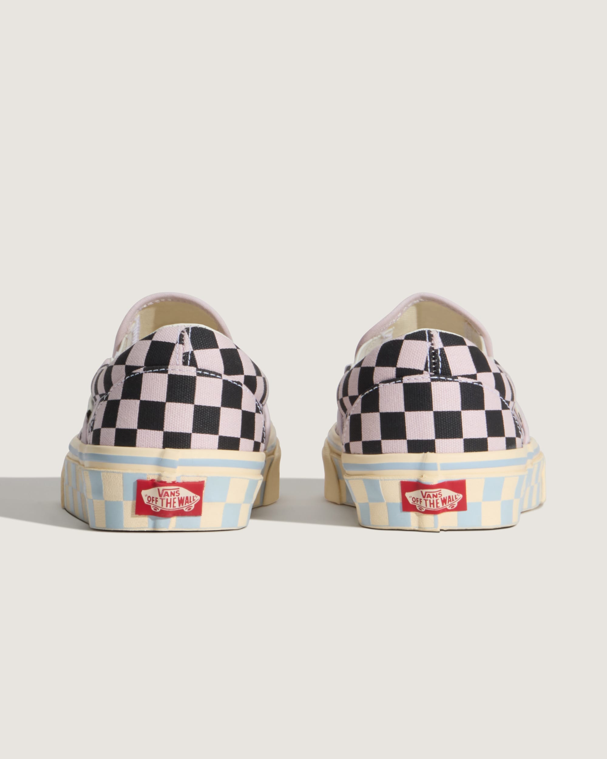 Classic SlipOn Checkerboard Shoe VANS Checkerboard Pale Petal Pink  Black ALT3