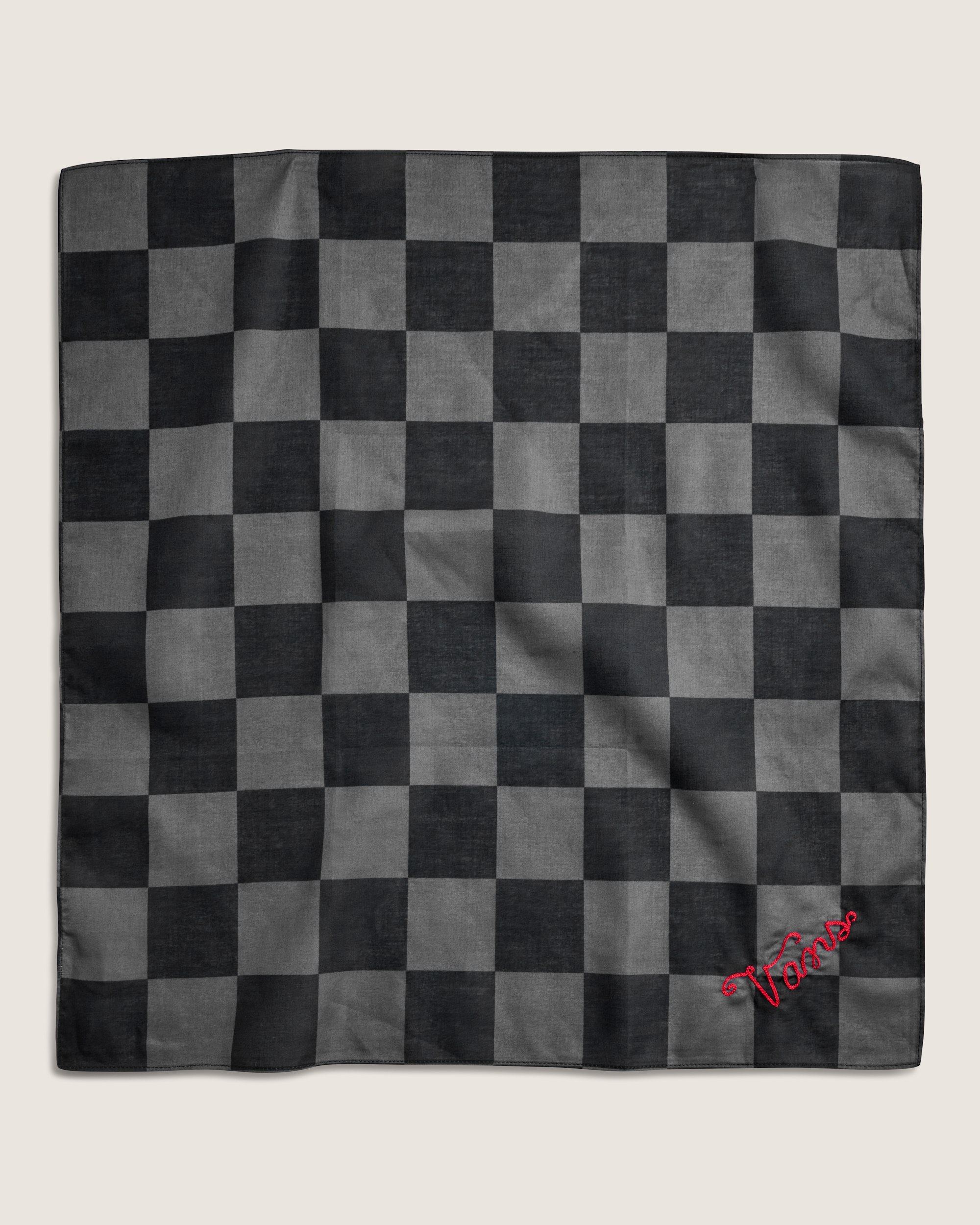 Waffle Shop Checkerboard Clash Bandana VANS Black  Charcoal Grey HERO