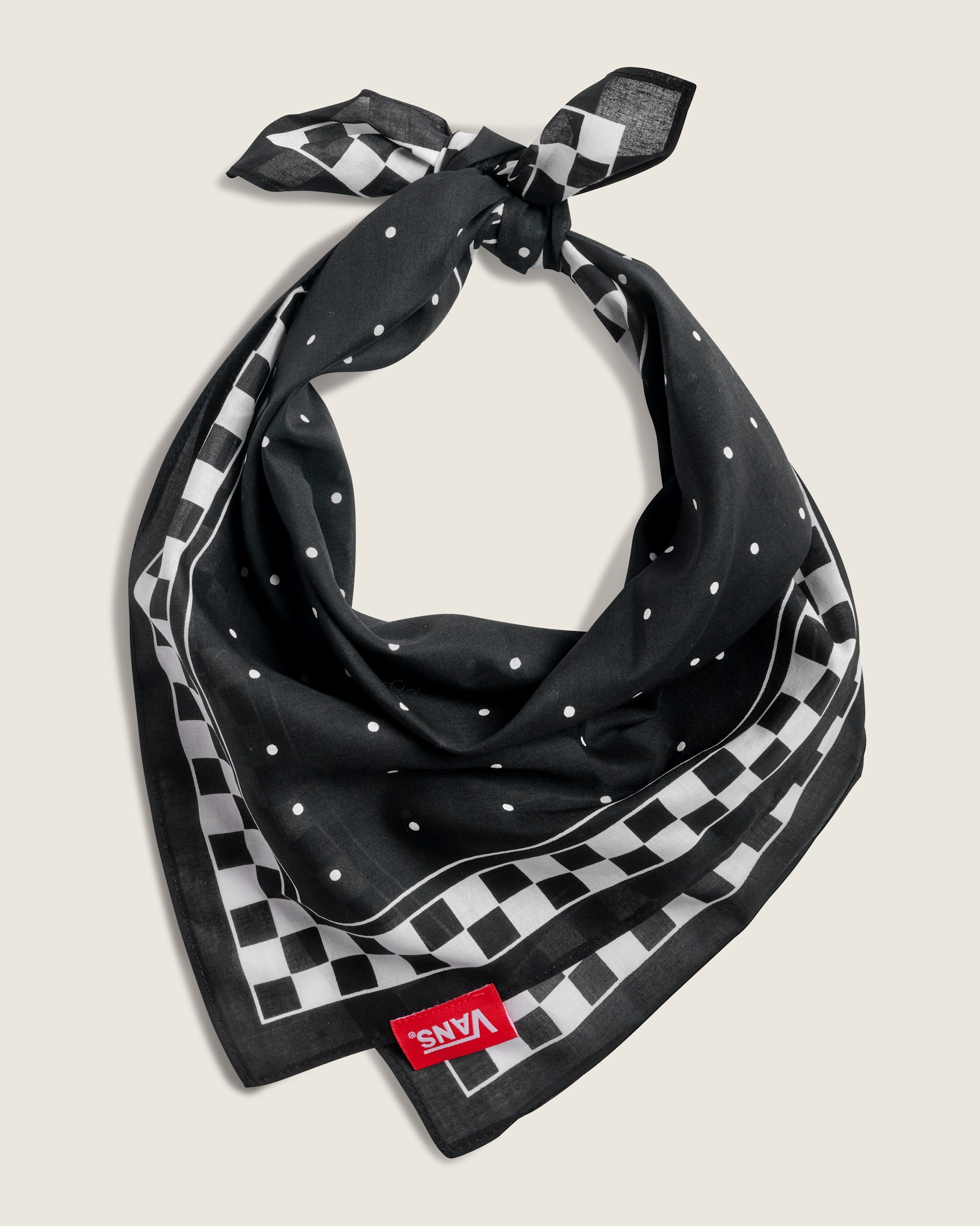 Waffle Shop Checkerboard Dots Bandana VANS Black  White ALT1