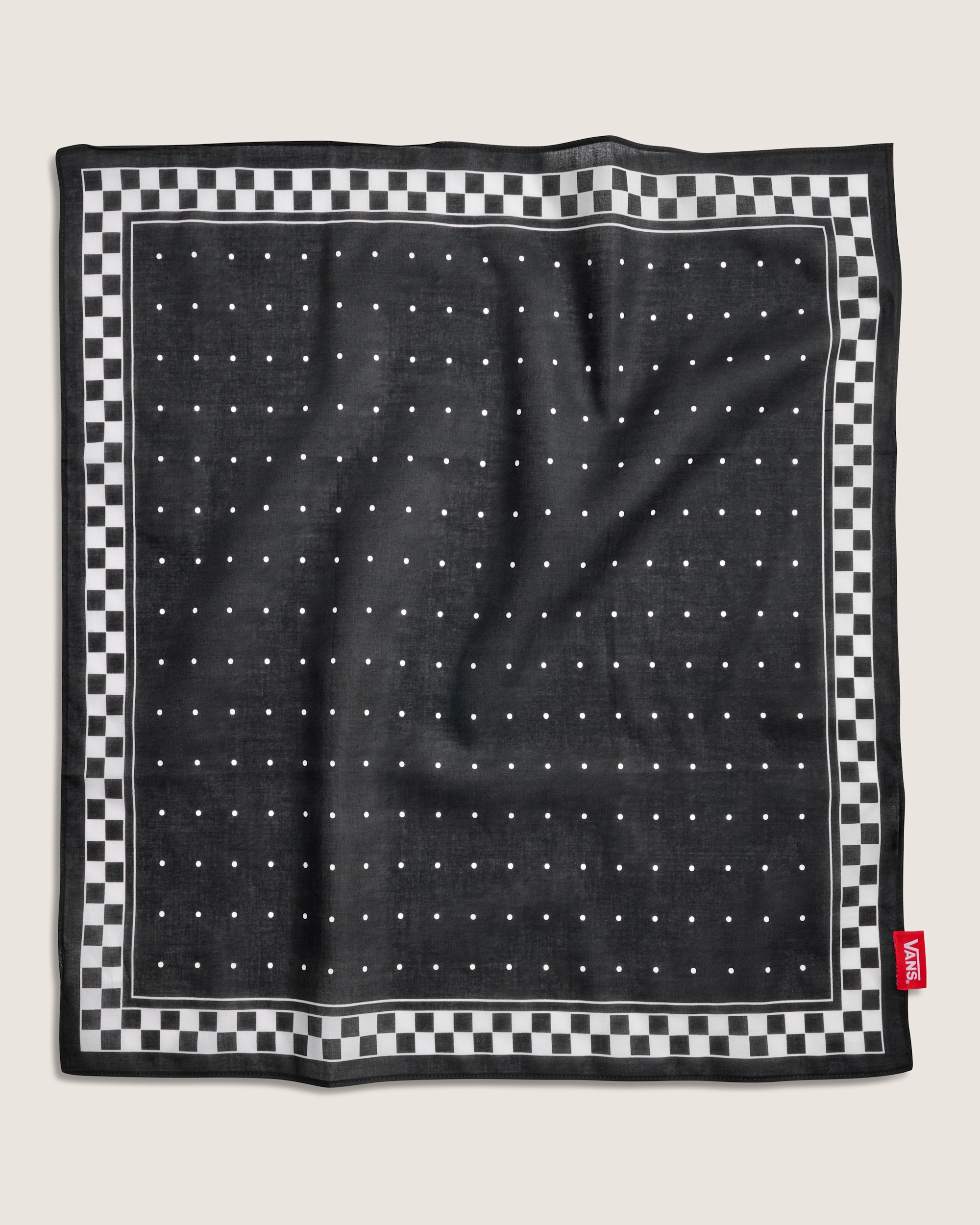 Waffle Shop Checkerboard Dots Bandana VANS Black  White HERO