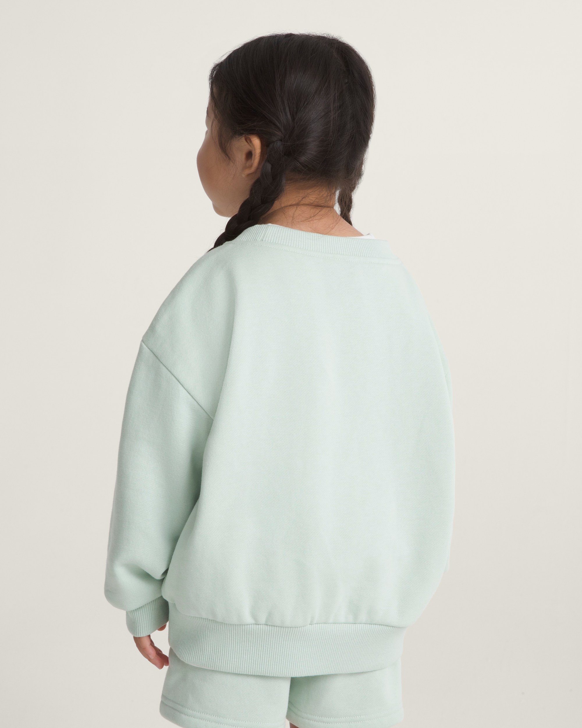 Little Kids Script Logo Crew Pullover VANS Dusty Mint Green ALT3
