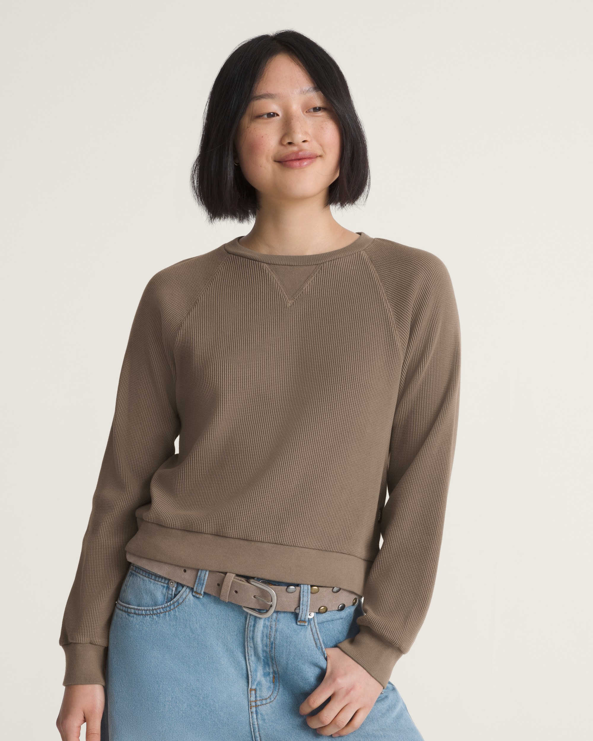 Cabrillo Long Sleeve Crew Sweatshirt VANS Bungee Cord Brown HERO