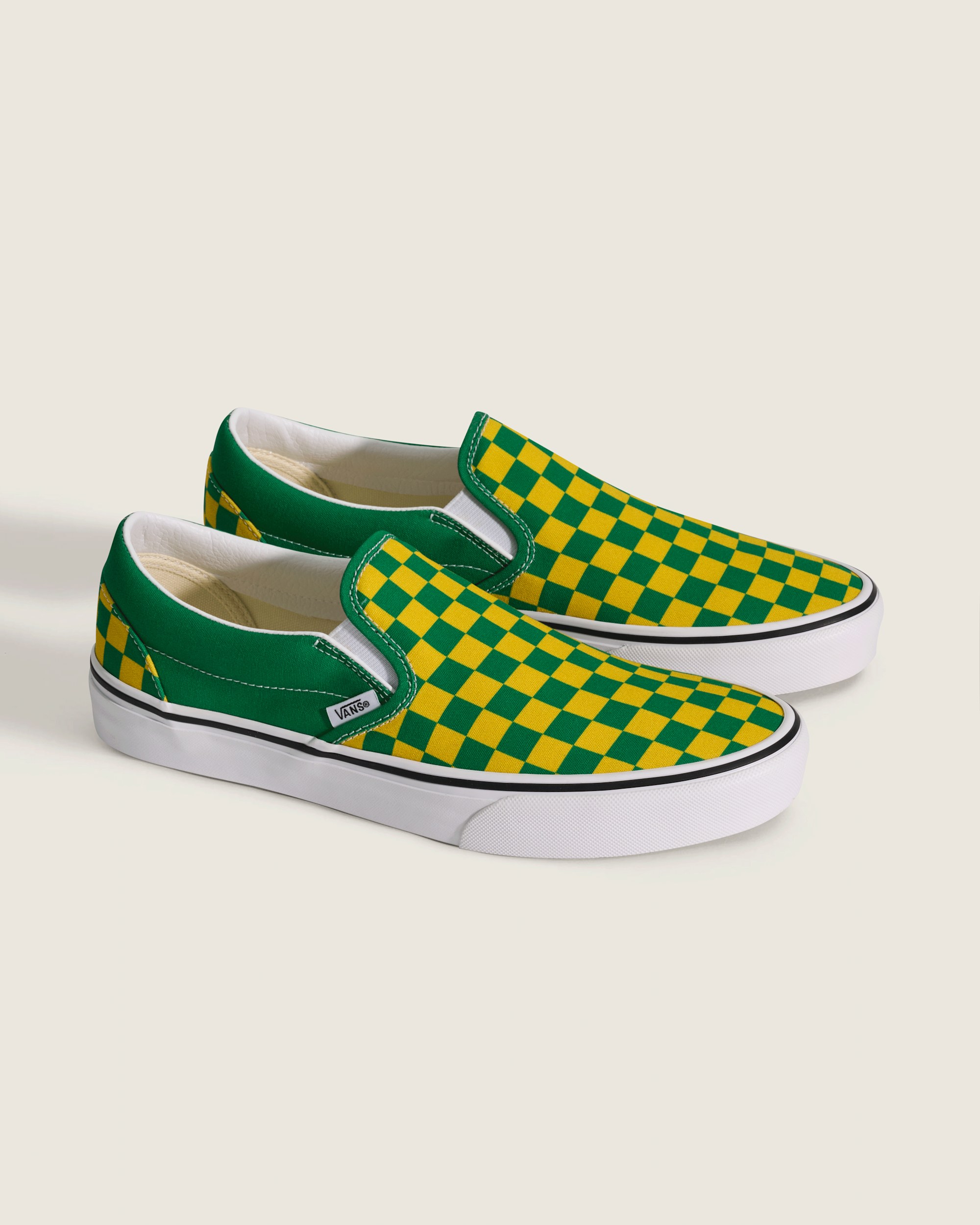 Game Day Classic SlipOn Checkerboard Shoe VANS Checkerboard Green  Yellow ALT1