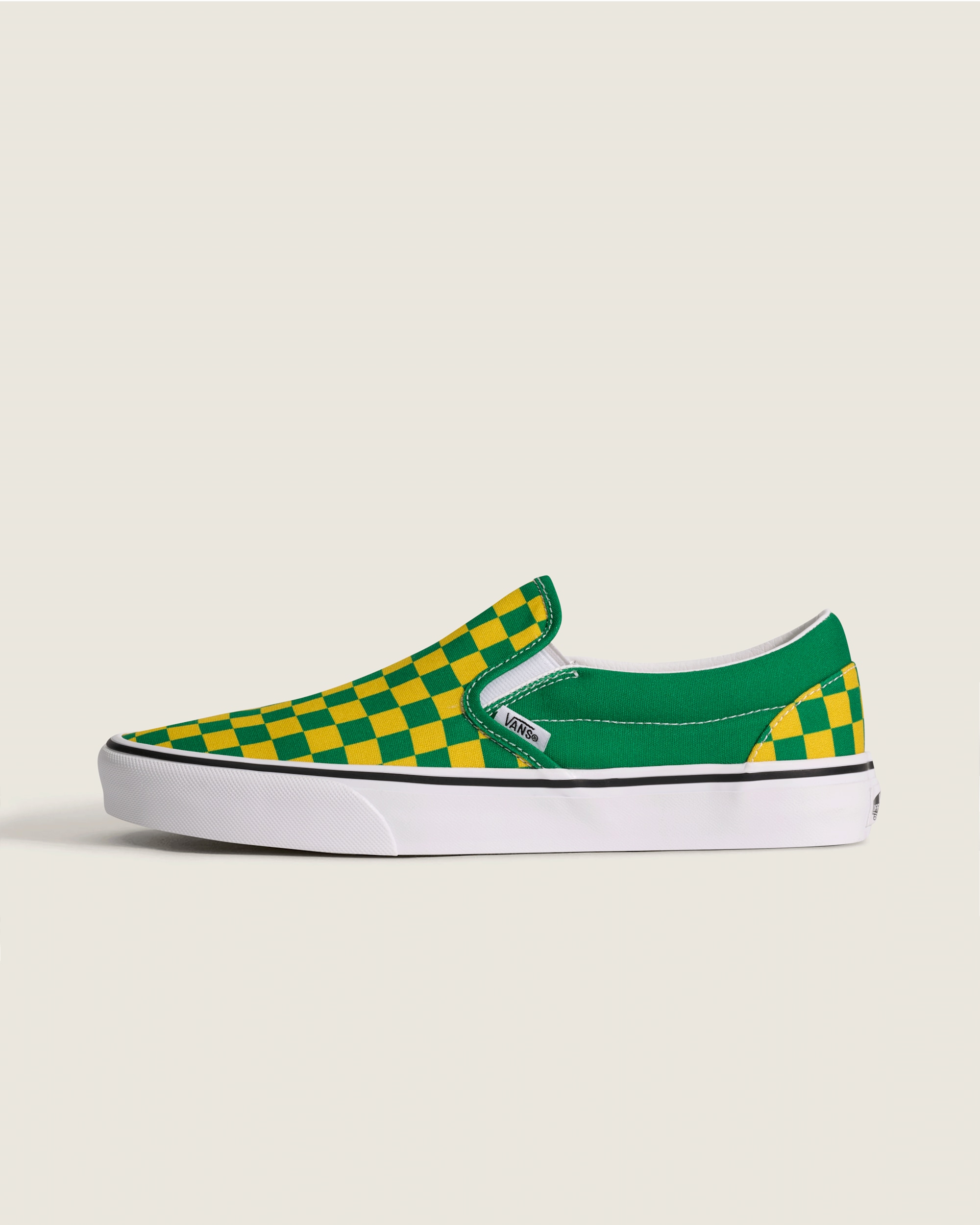 Game Day Classic SlipOn Checkerboard Shoe VANS Checkerboard Green  Yellow HERO