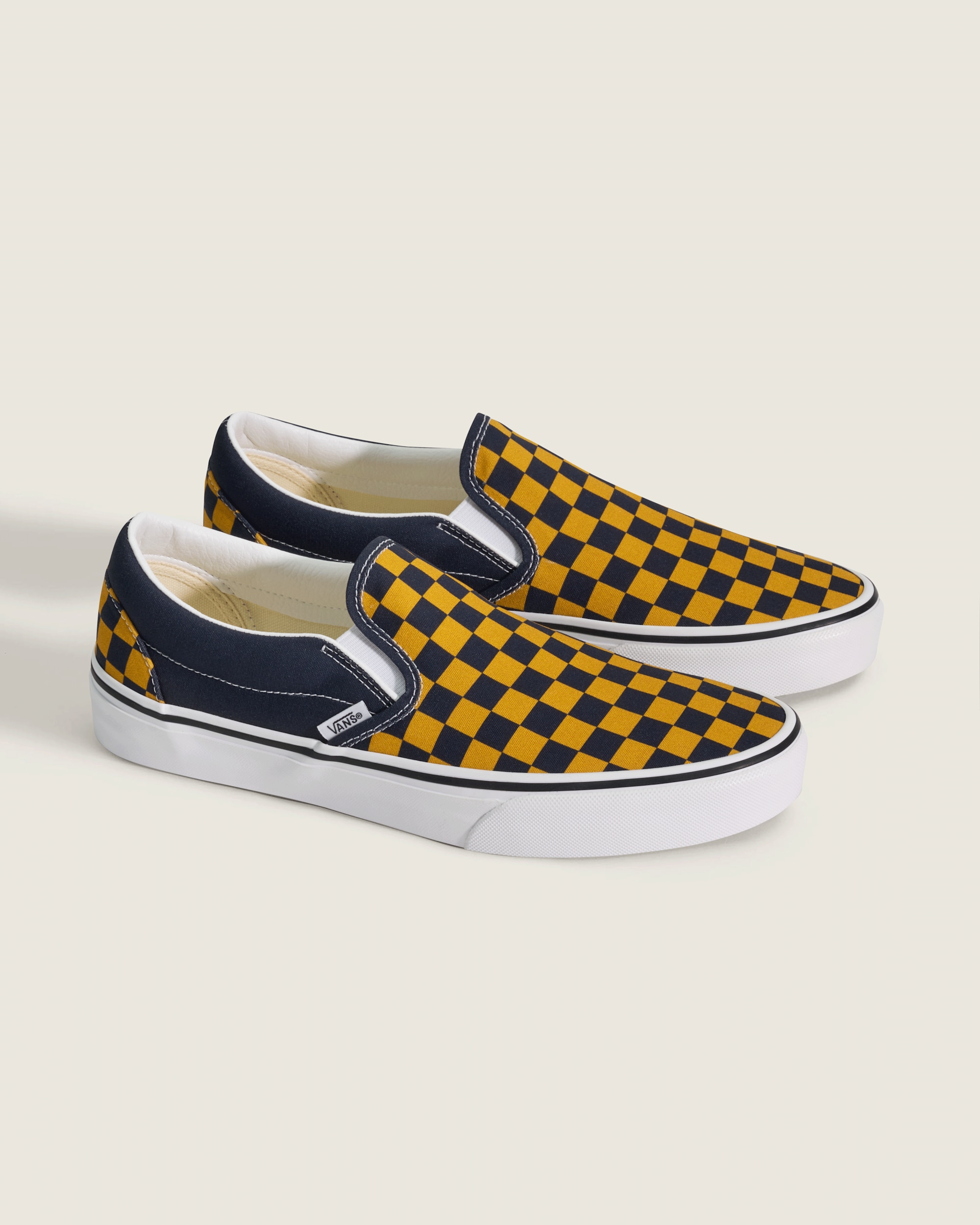 Game Day Classic SlipOn Checkerboard Shoe VANS Checkerboard Navy Blue  Gold ALT1
