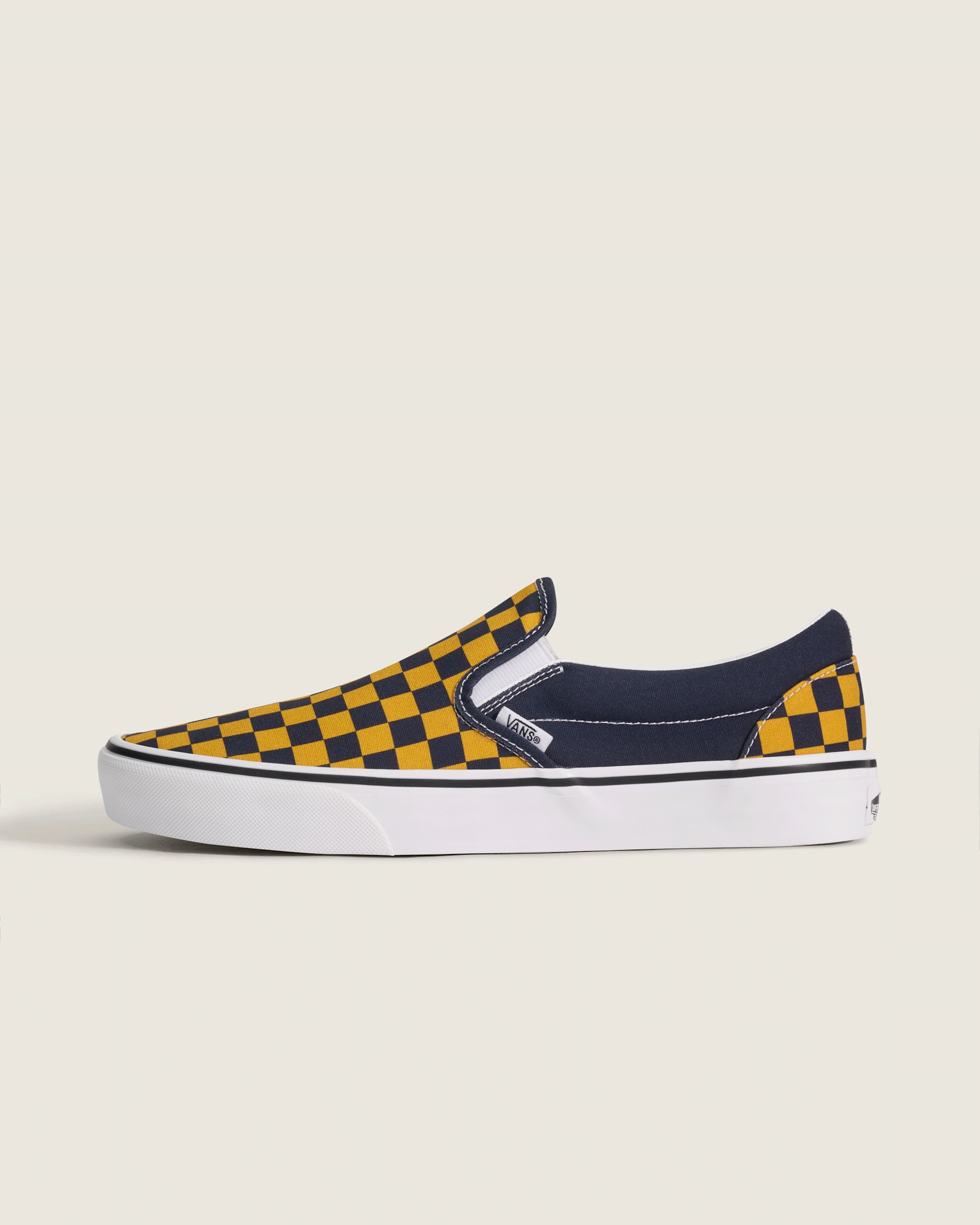 Game Day Classic SlipOn Checkerboard Shoe VANS Checkerboard Navy Blue  Gold HERO