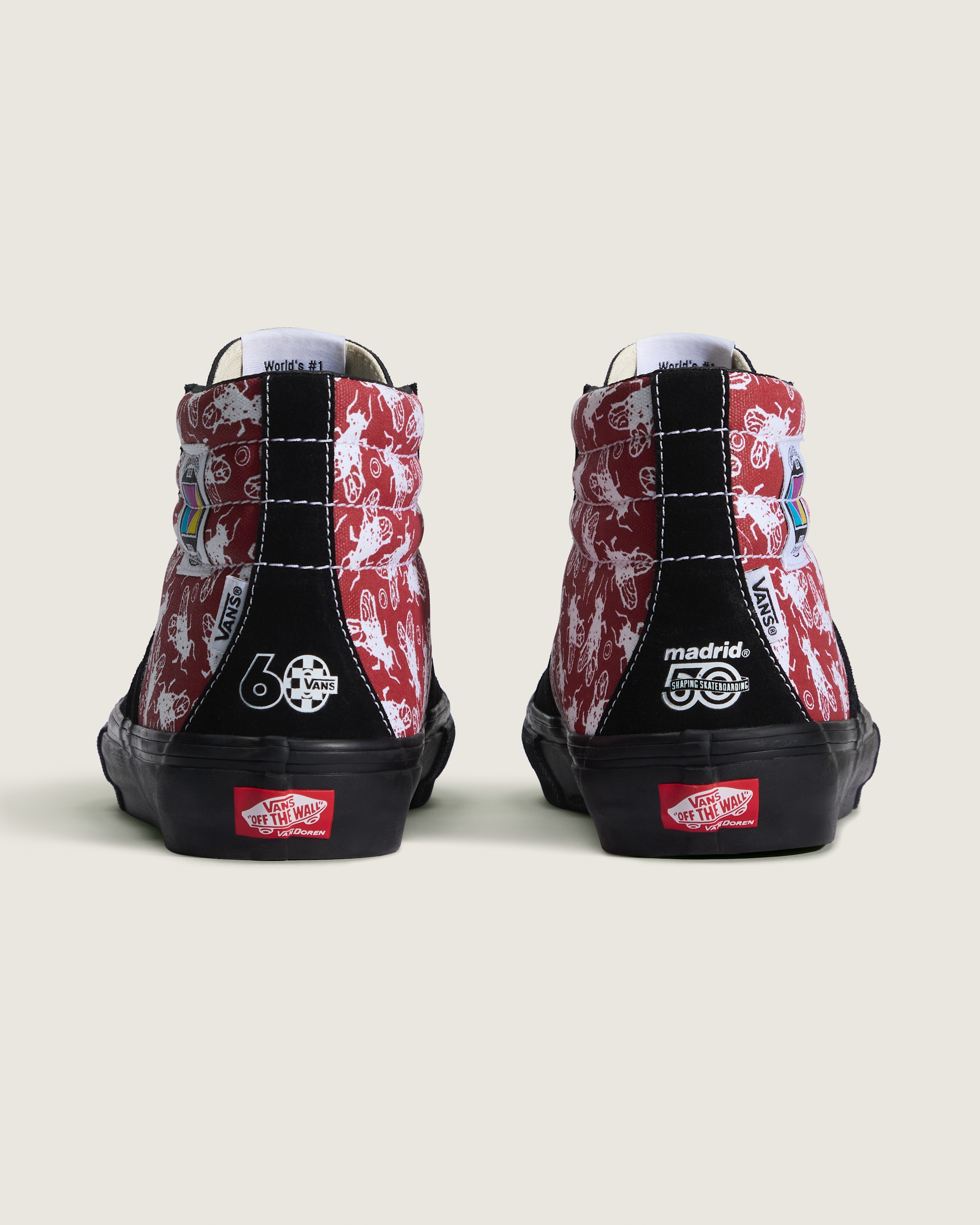 Van Doren Approved x Madrid Skateboards Skate Sk8Hi Shoe VANS Black  Red ALT3