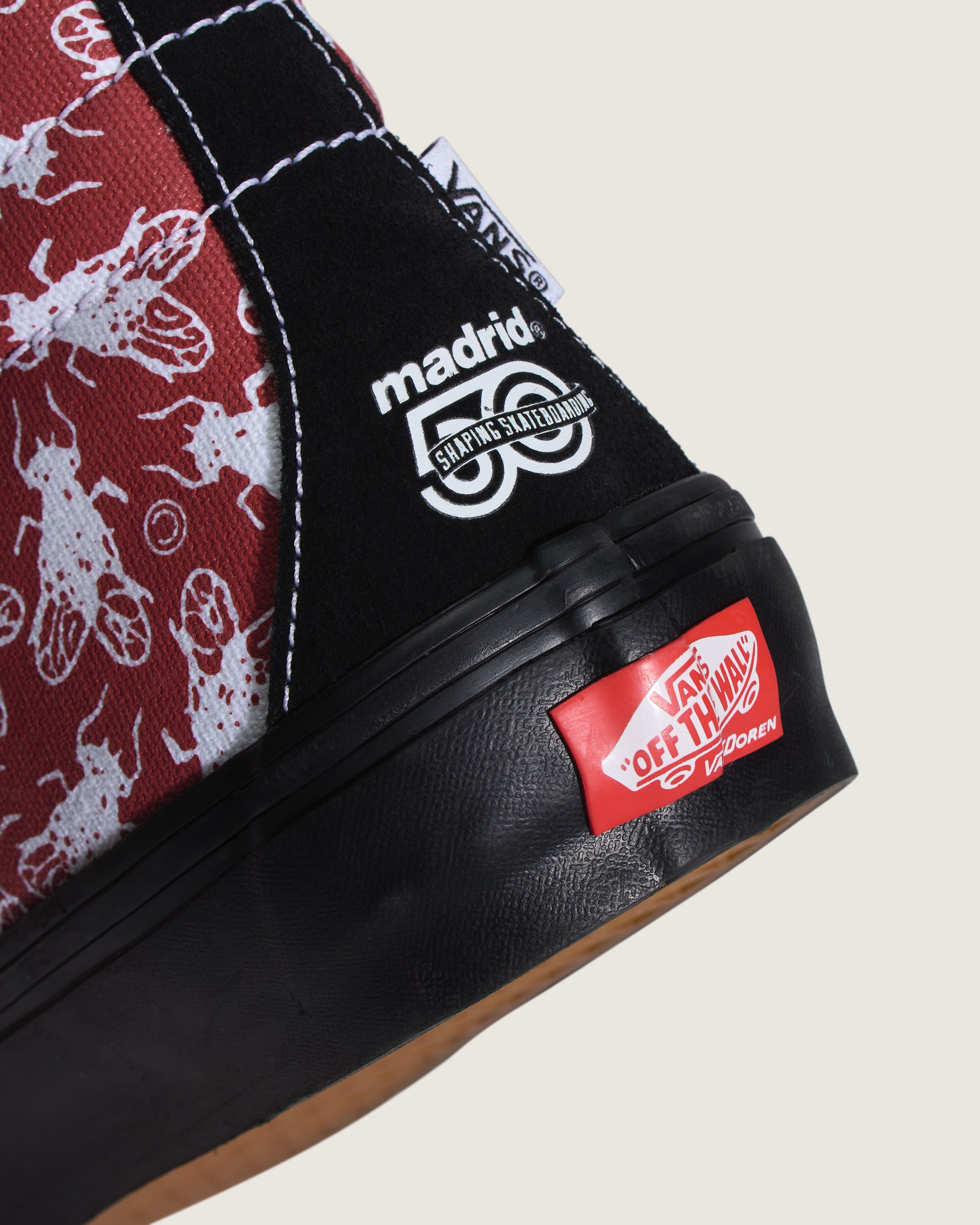 Van Doren Approved x Madrid Skateboards Skate Sk8Hi Shoe VANS Black  Red ALT5