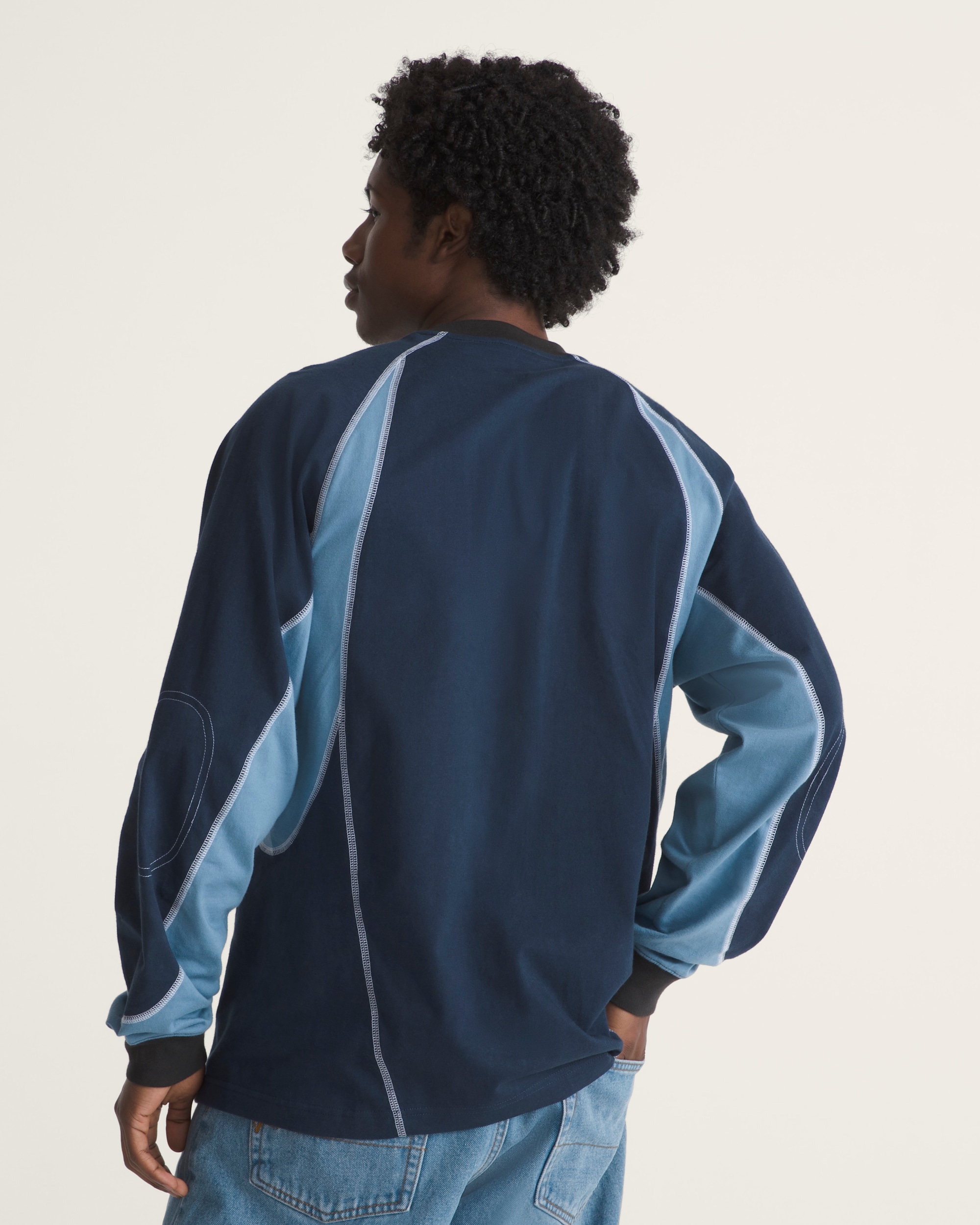 Retro Sport Long Sleeve TShirt VANS Dress Blues ALT1