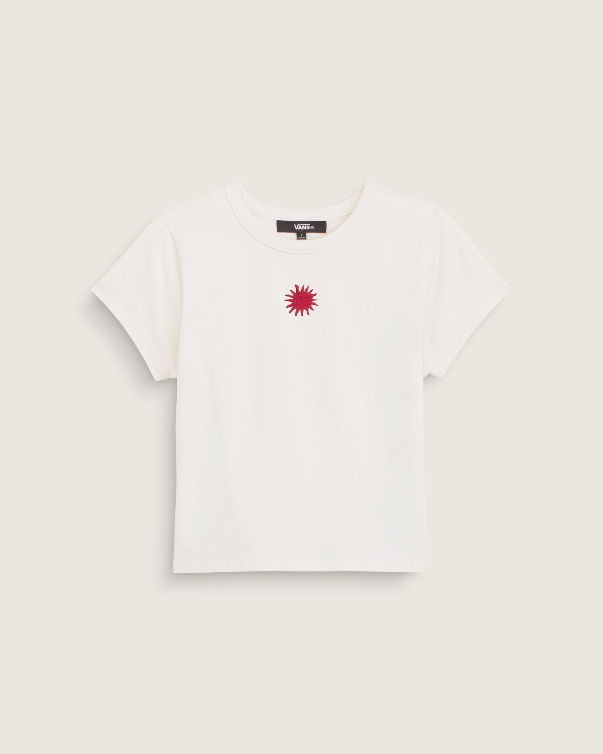 Embroidered Knit Shirt VANS Marshmallow White ALT3