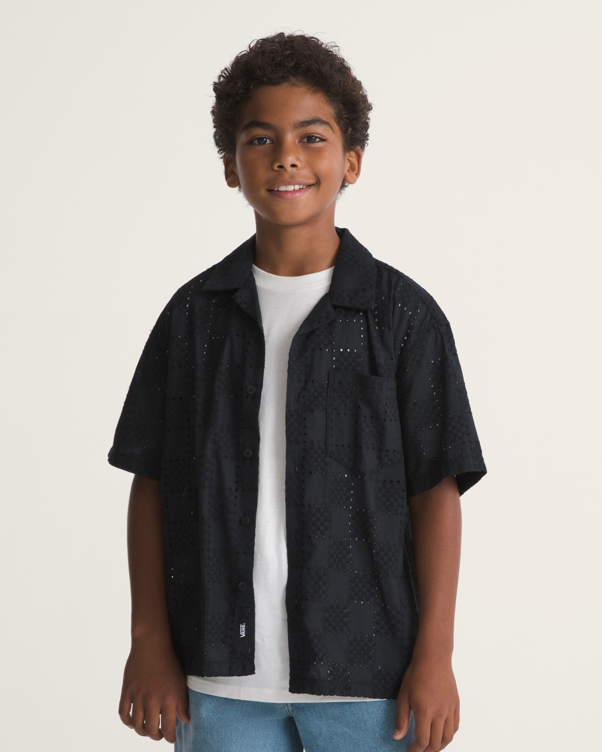 Kids Wayside Eyelit Shirt VANS Black ALT2