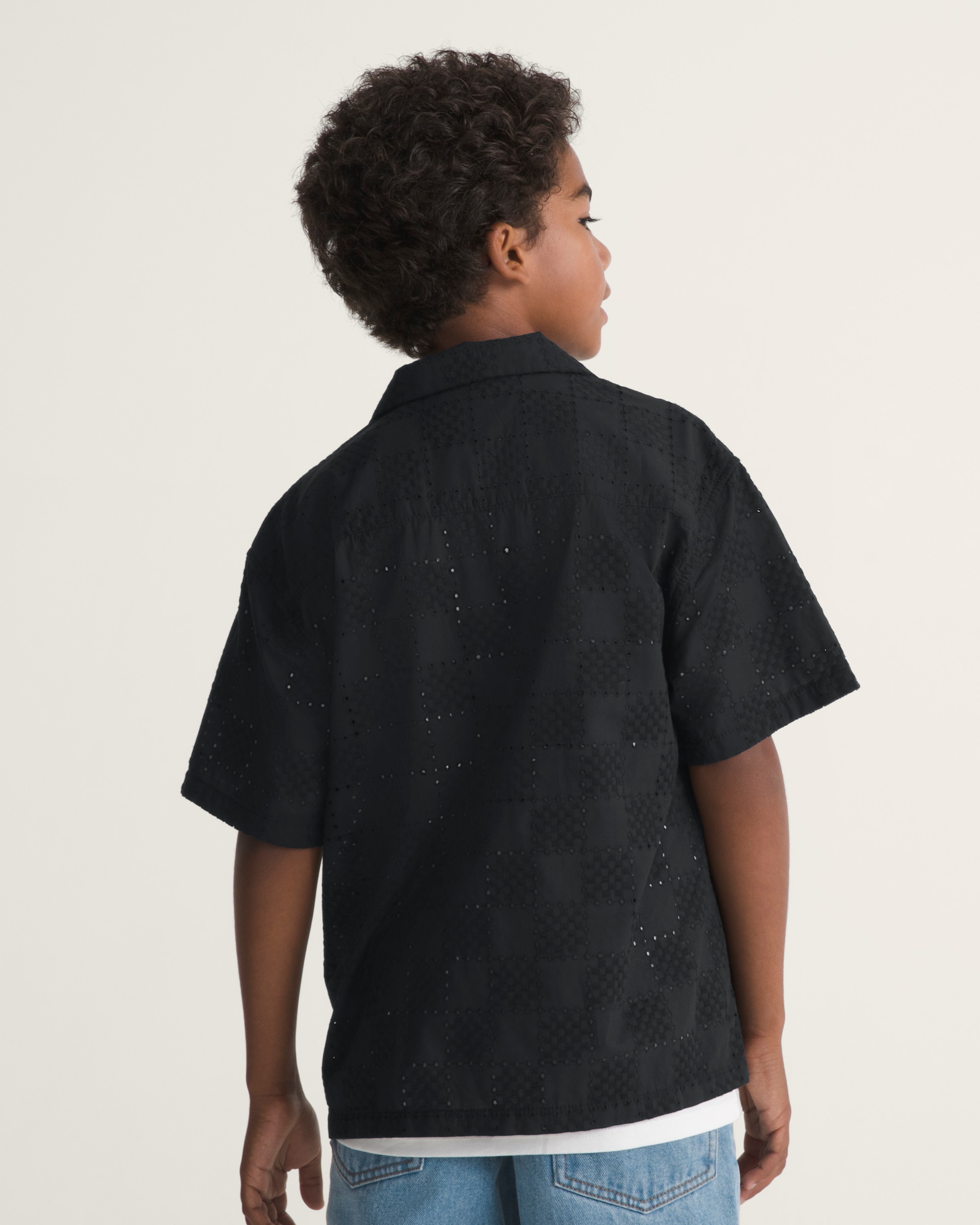 Kids Wayside Eyelit Shirt VANS Black ALT3