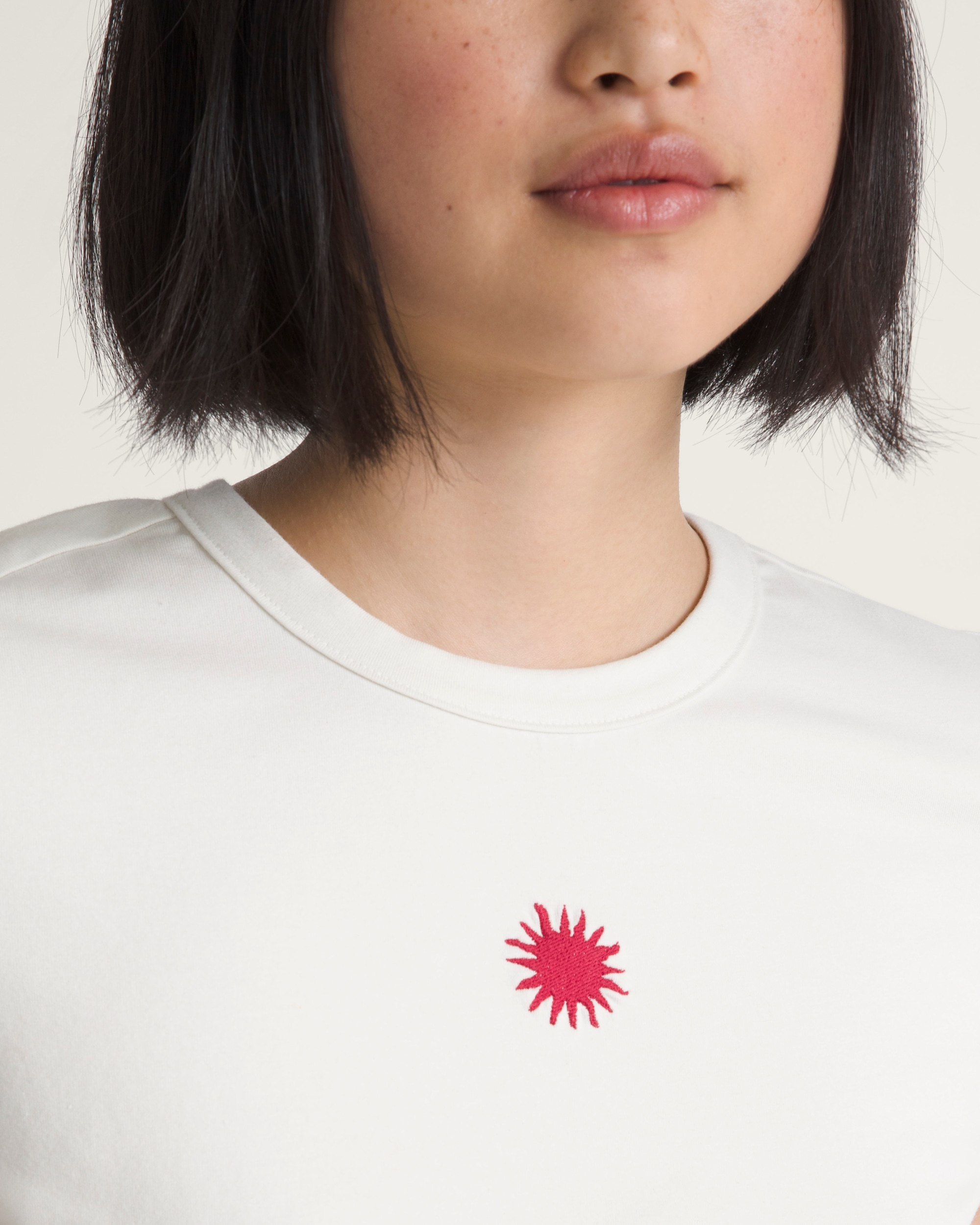 Embroidered Knit Shirt VANS Marshmallow White ALT2