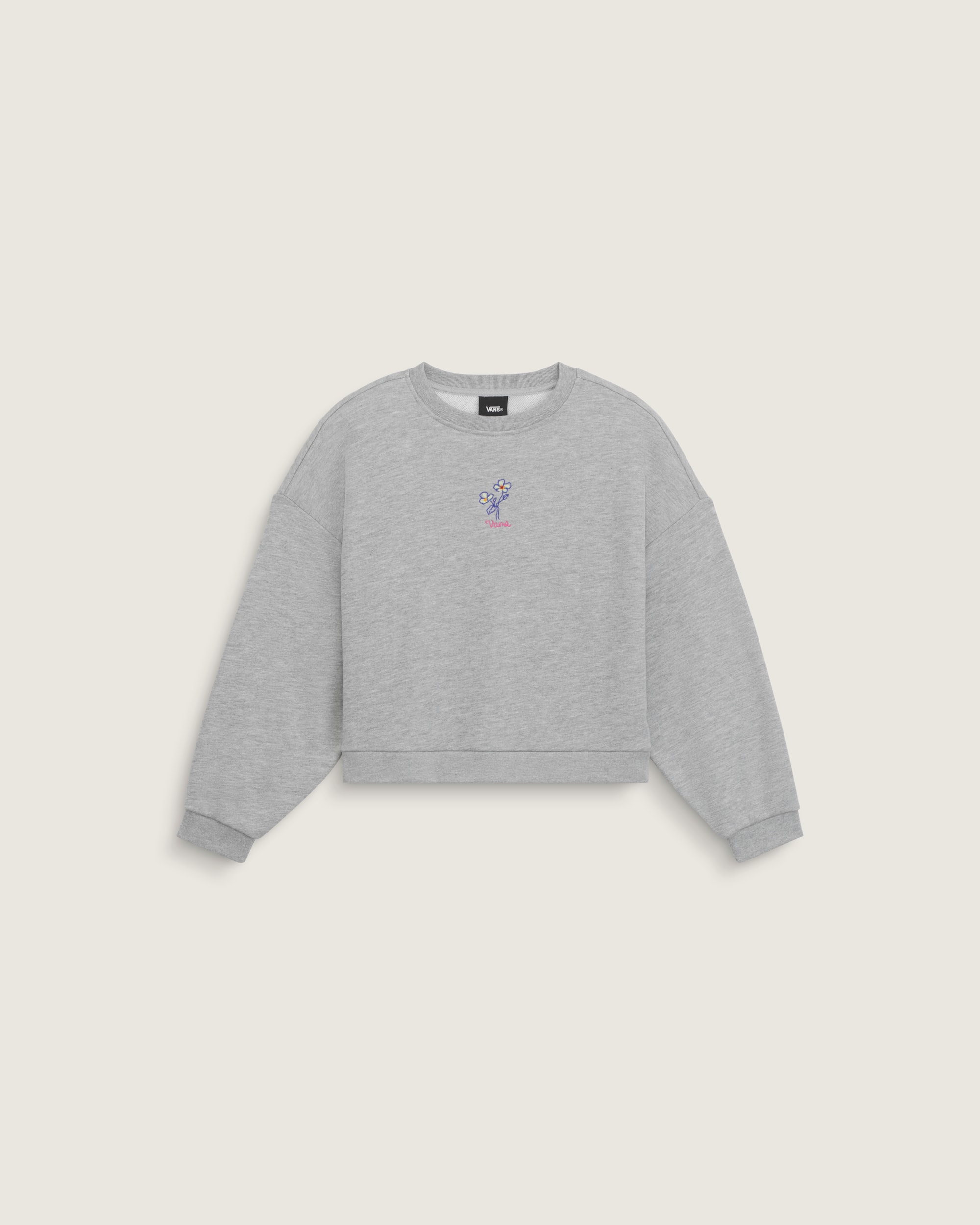 Kids Kohana Slouchy Crew Sweatshirt VANS Cement Heather Grey HERO