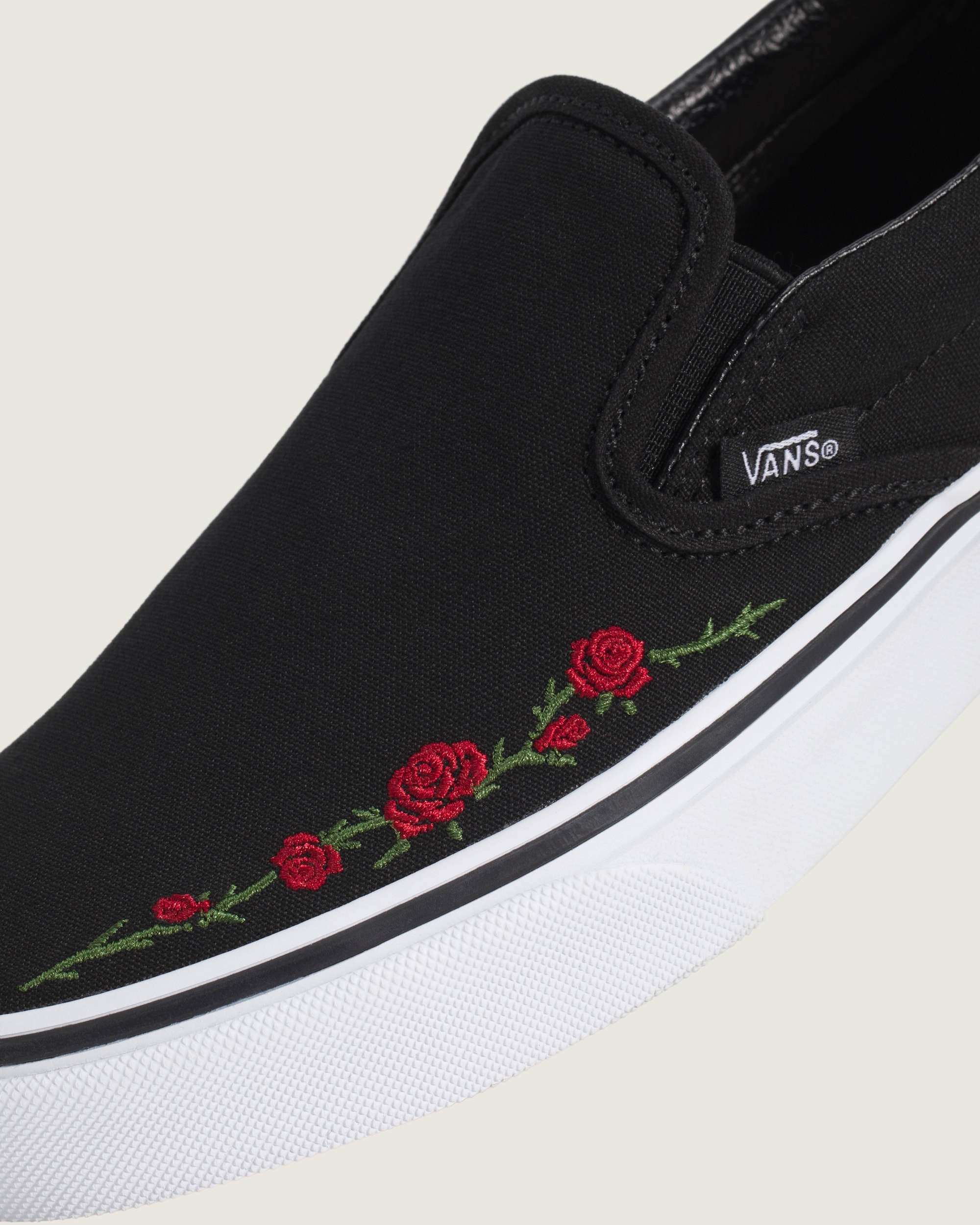 Classic SlipOn Shoe VANS Black  Red ALT4