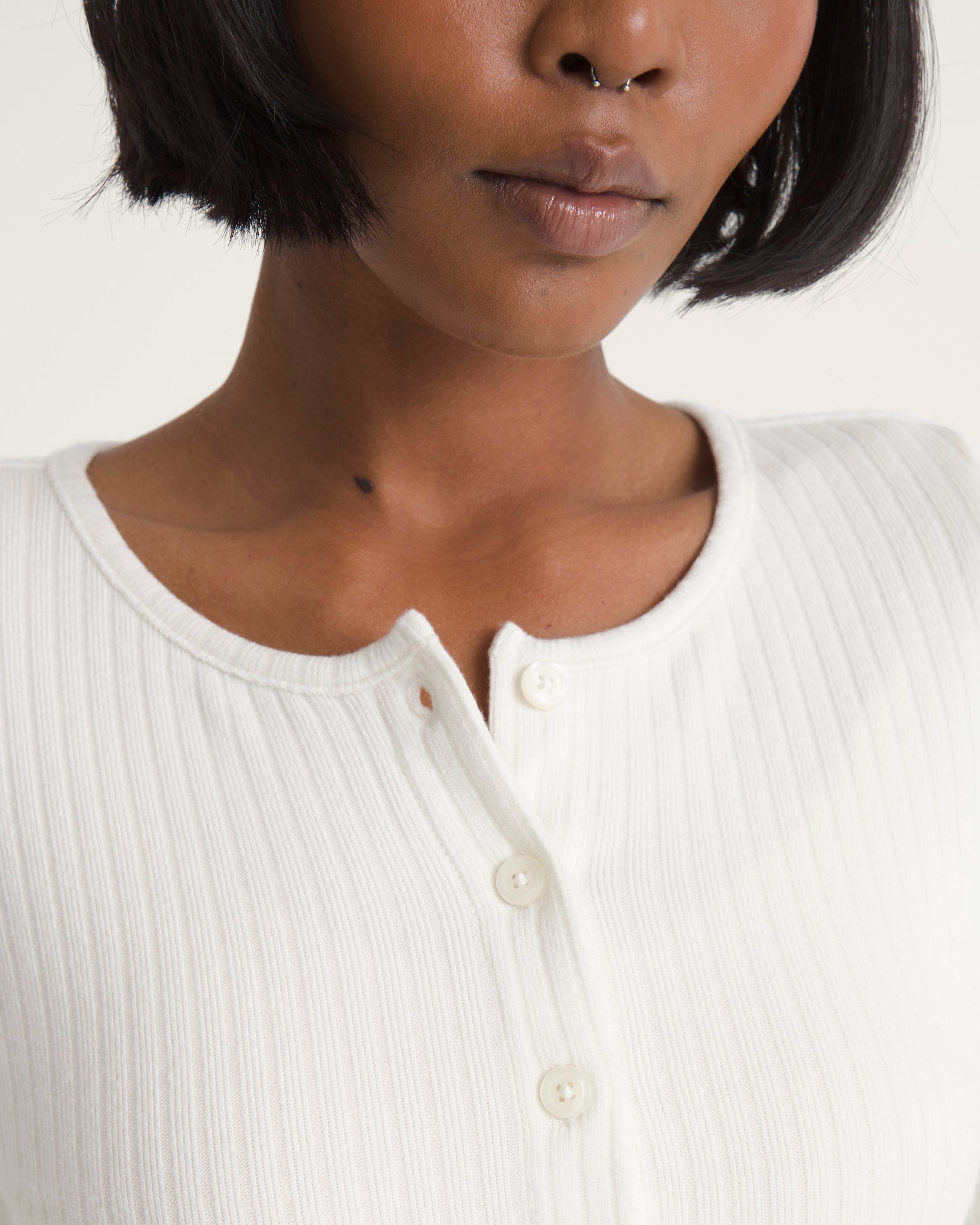 Long Sleeve Button Up Shirt VANS Marshmallow White ALT4
