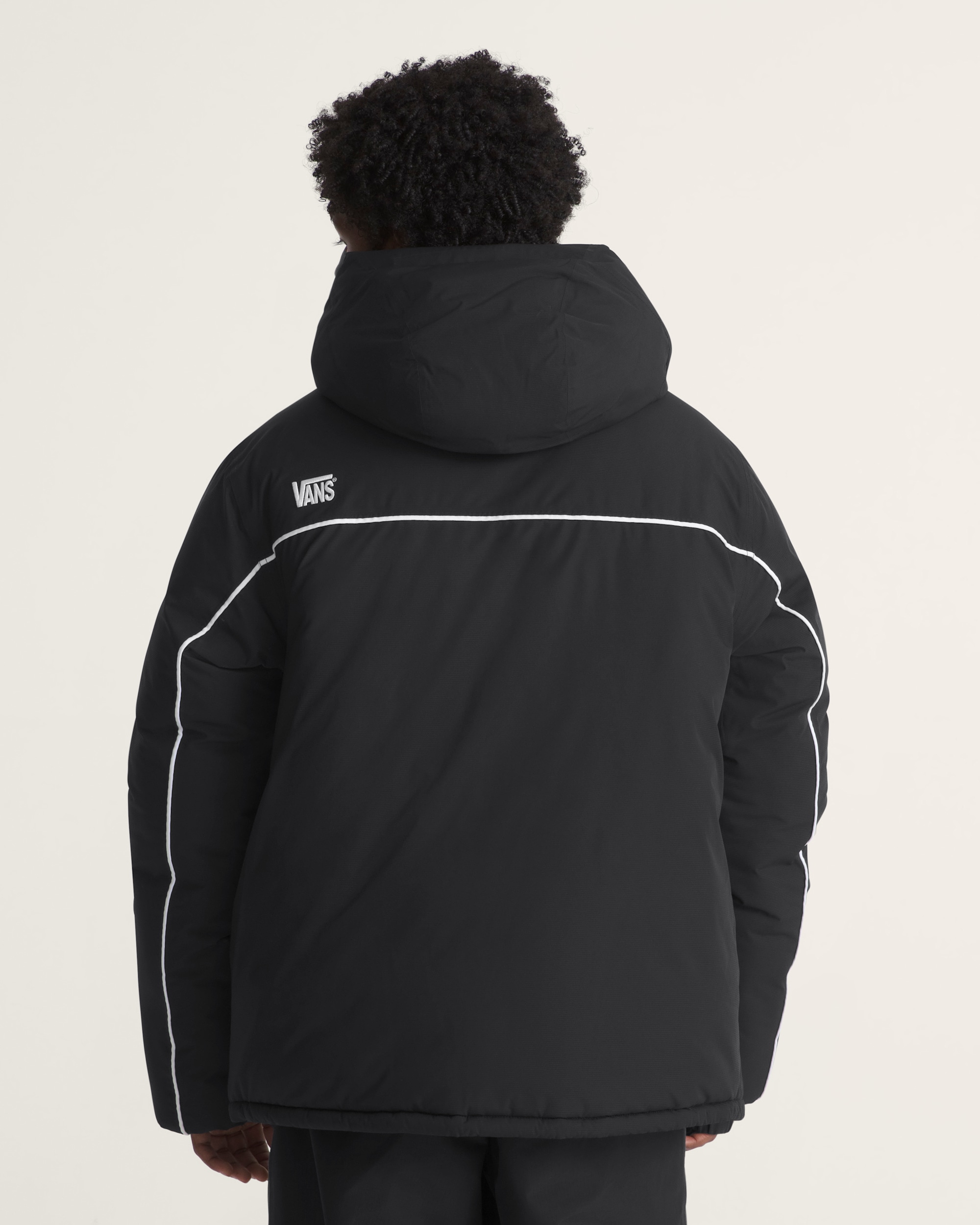 90s Big Block Hooded Puffer Jacket VANS Black ALT1