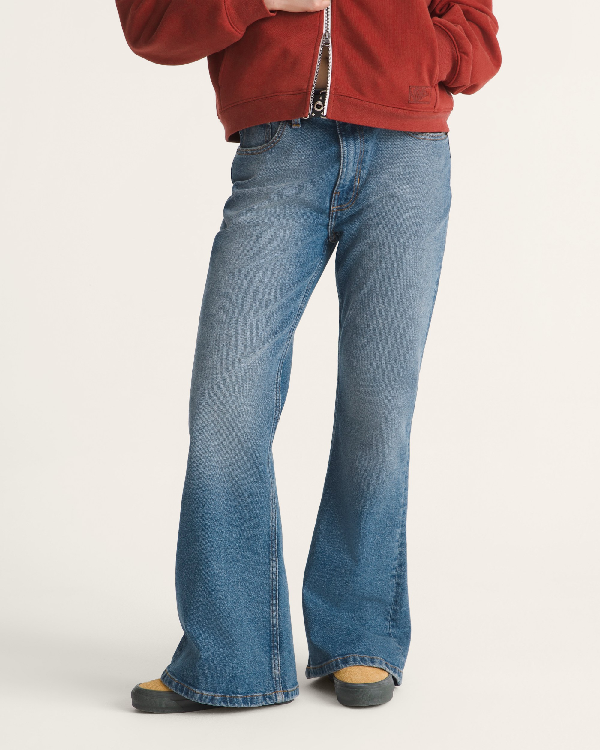 Check5 Mid Rise Boot Cut Pants VANS Vintage Indigo ALT2