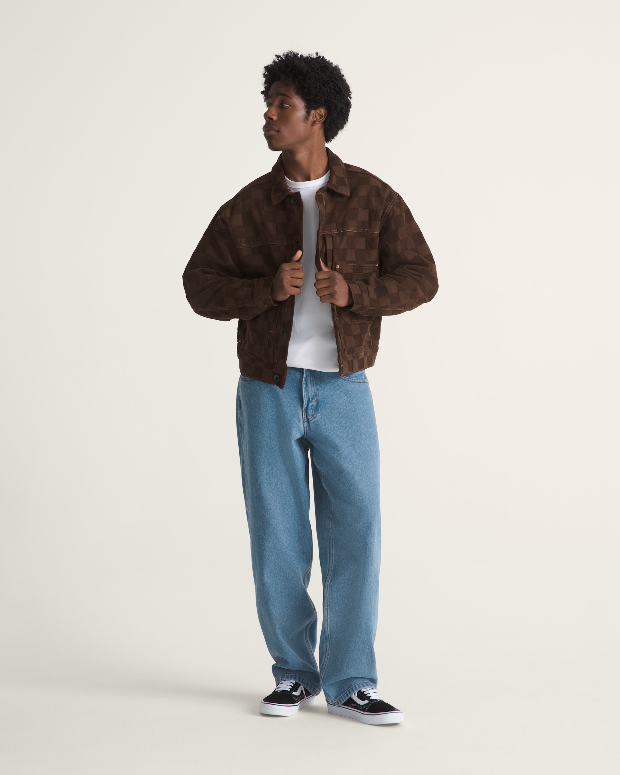Check5 Checkerboard Denim Trucker Jacket VANS Demitasse ALT2