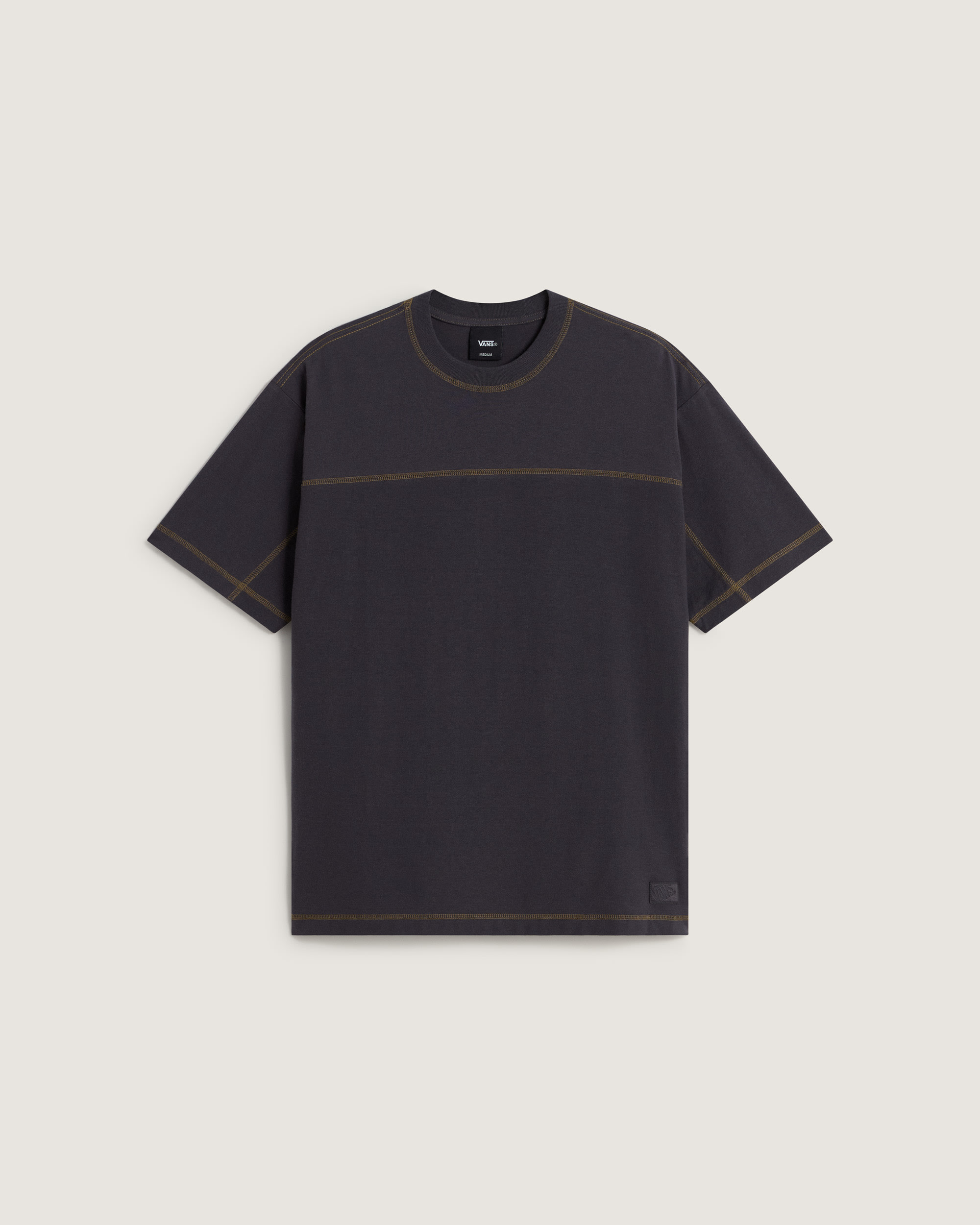 Contrast Stitch Loose Fit TShirt VANS Charcoal Grey HERO