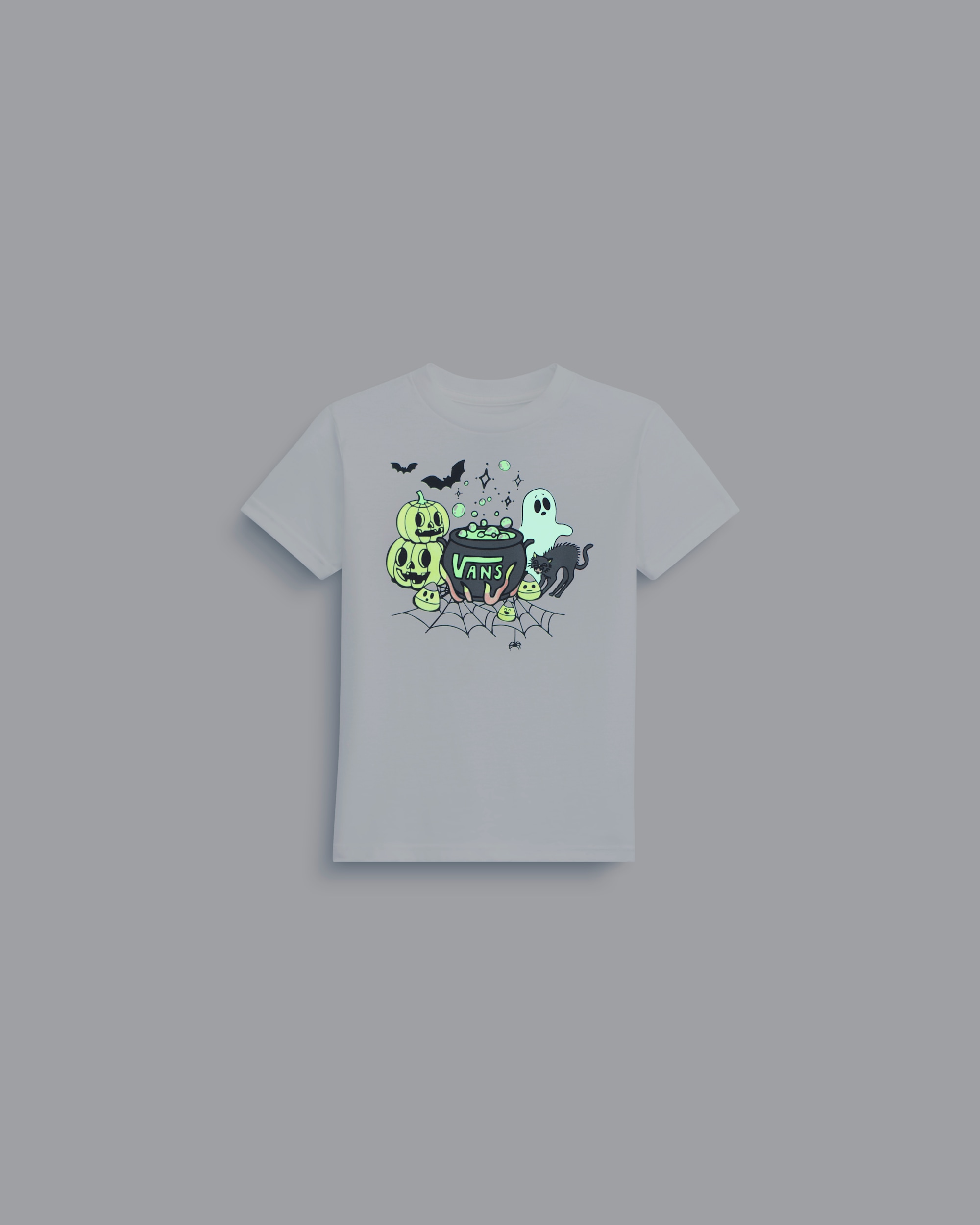 Little Kids Spooky Crew TShirt VANS GlowintheDark  White ALT1