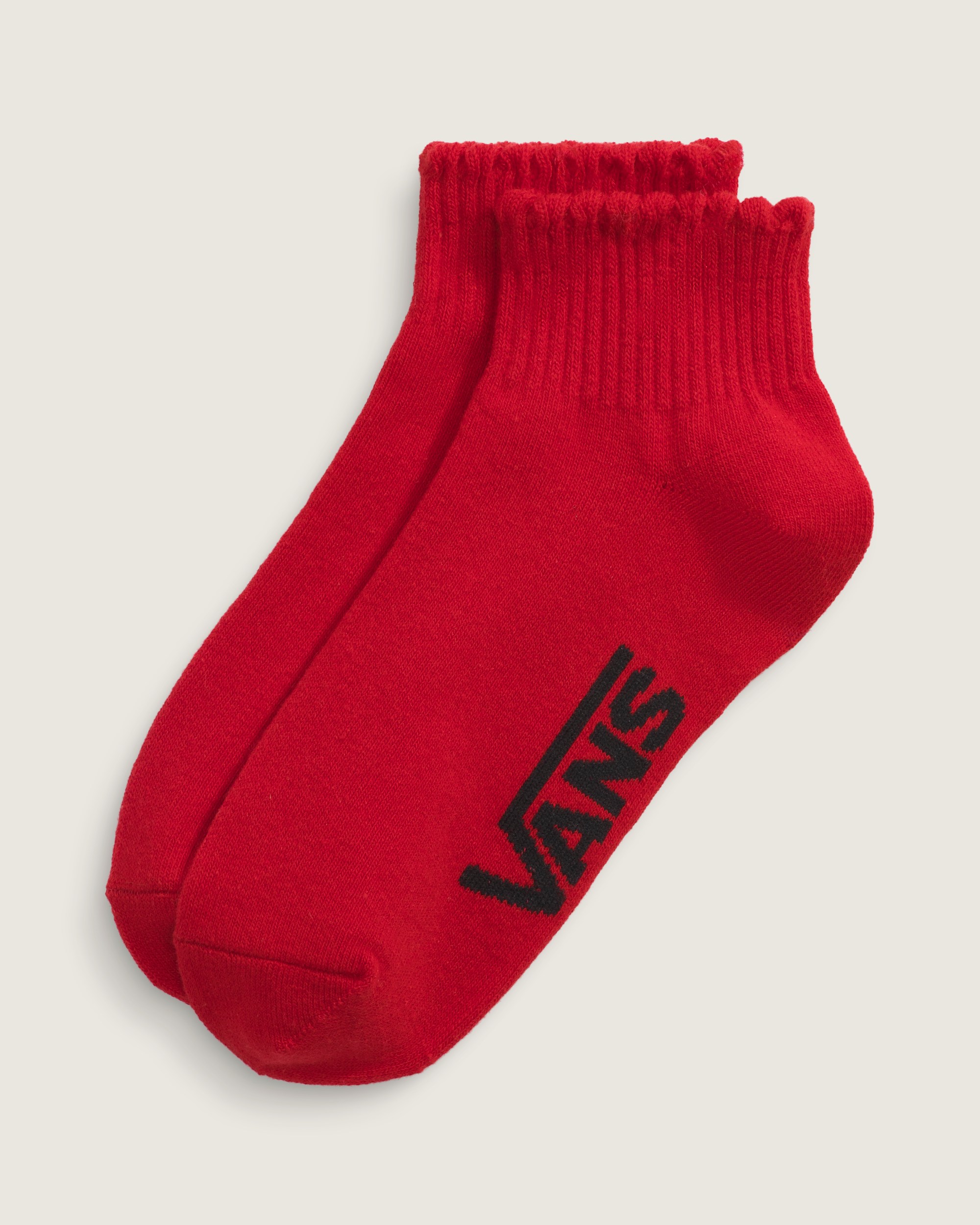 Scallop Quarter Crew Socks VANS Racing Red HERO