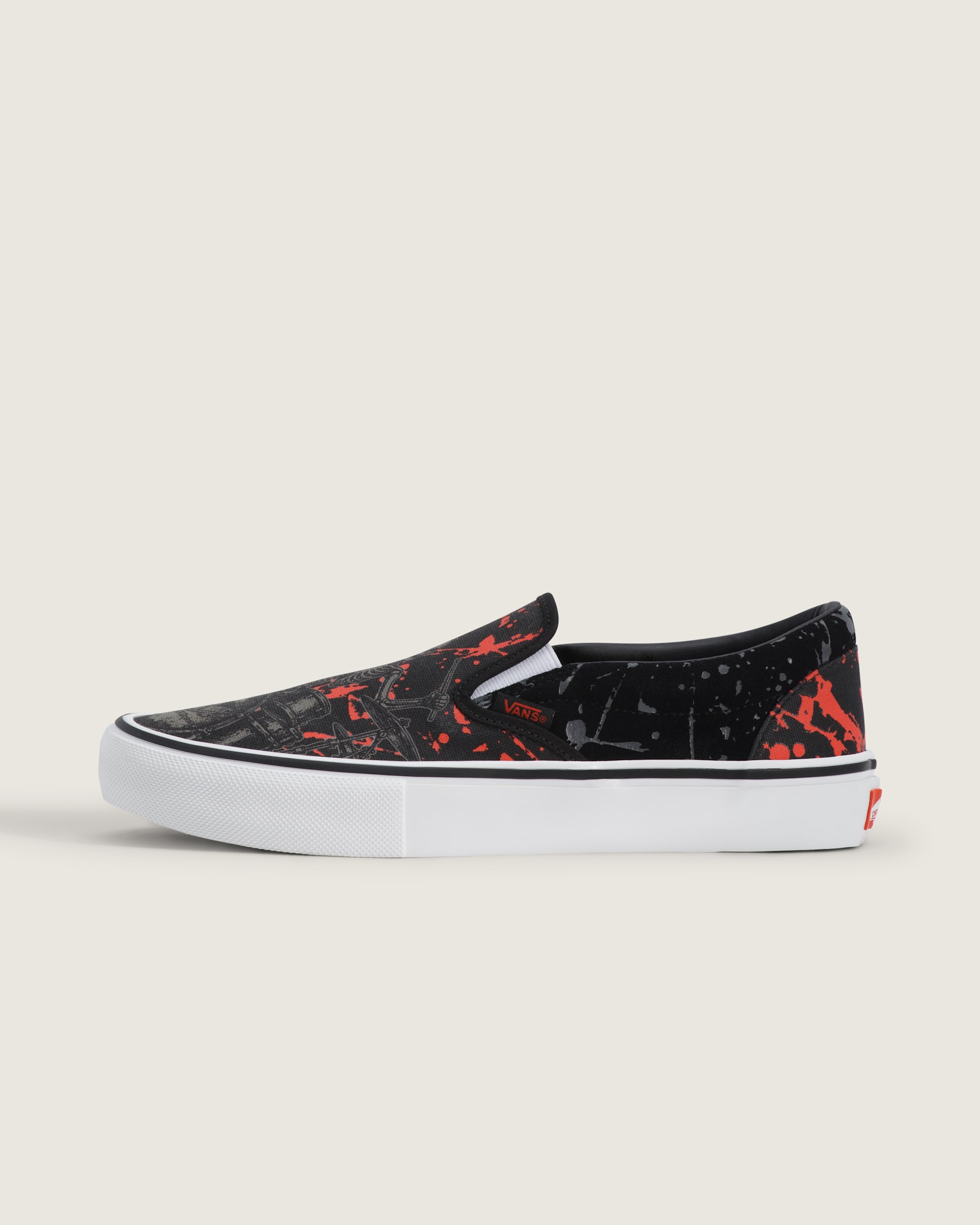 Van Doren Approved x Skate SlipOn Shoe VANS GlowintheDark Skeleton Black  Orange HERO