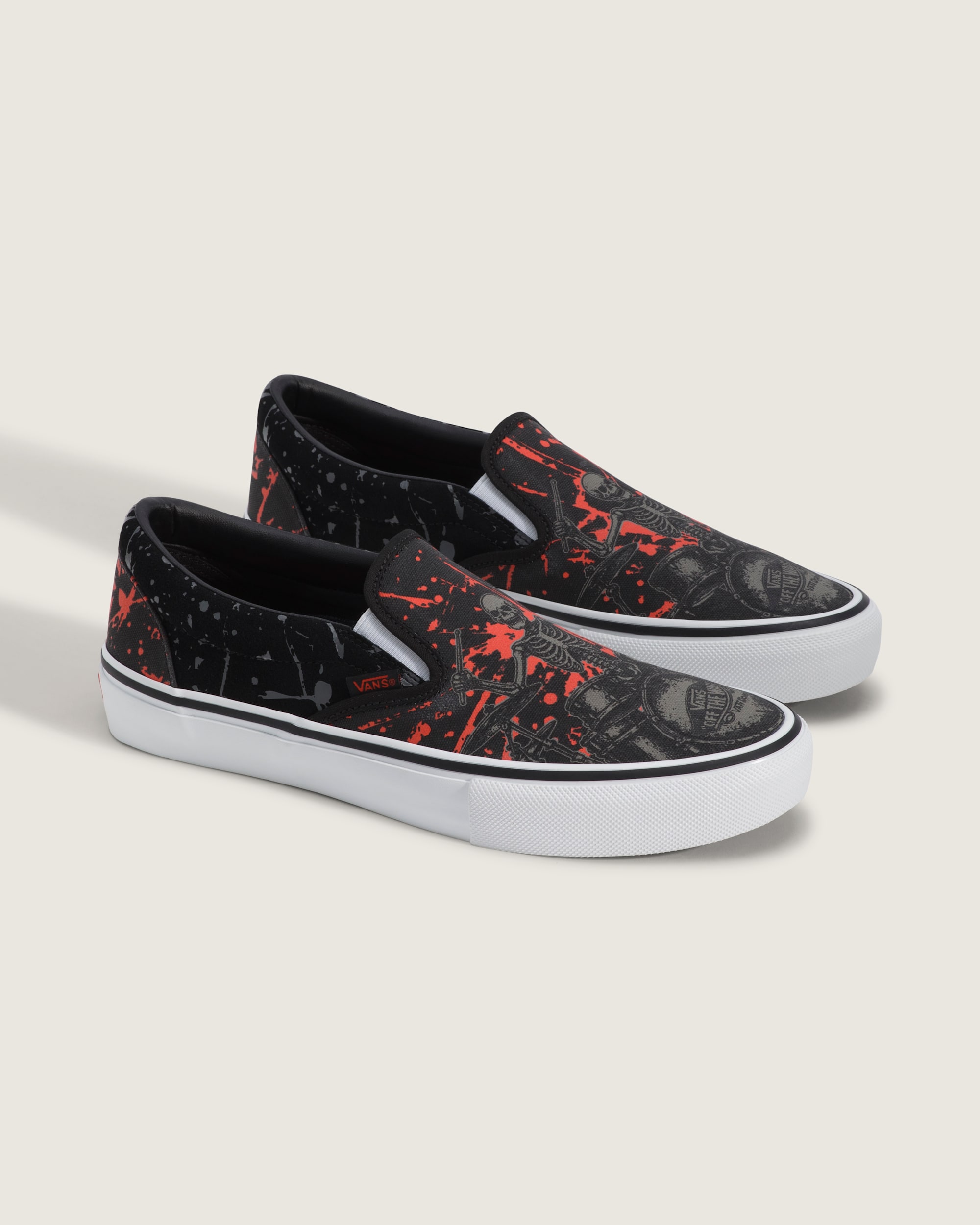 Van Doren Approved x Skate SlipOn Shoe VANS GlowintheDark Skeleton Black  Orange ALT1