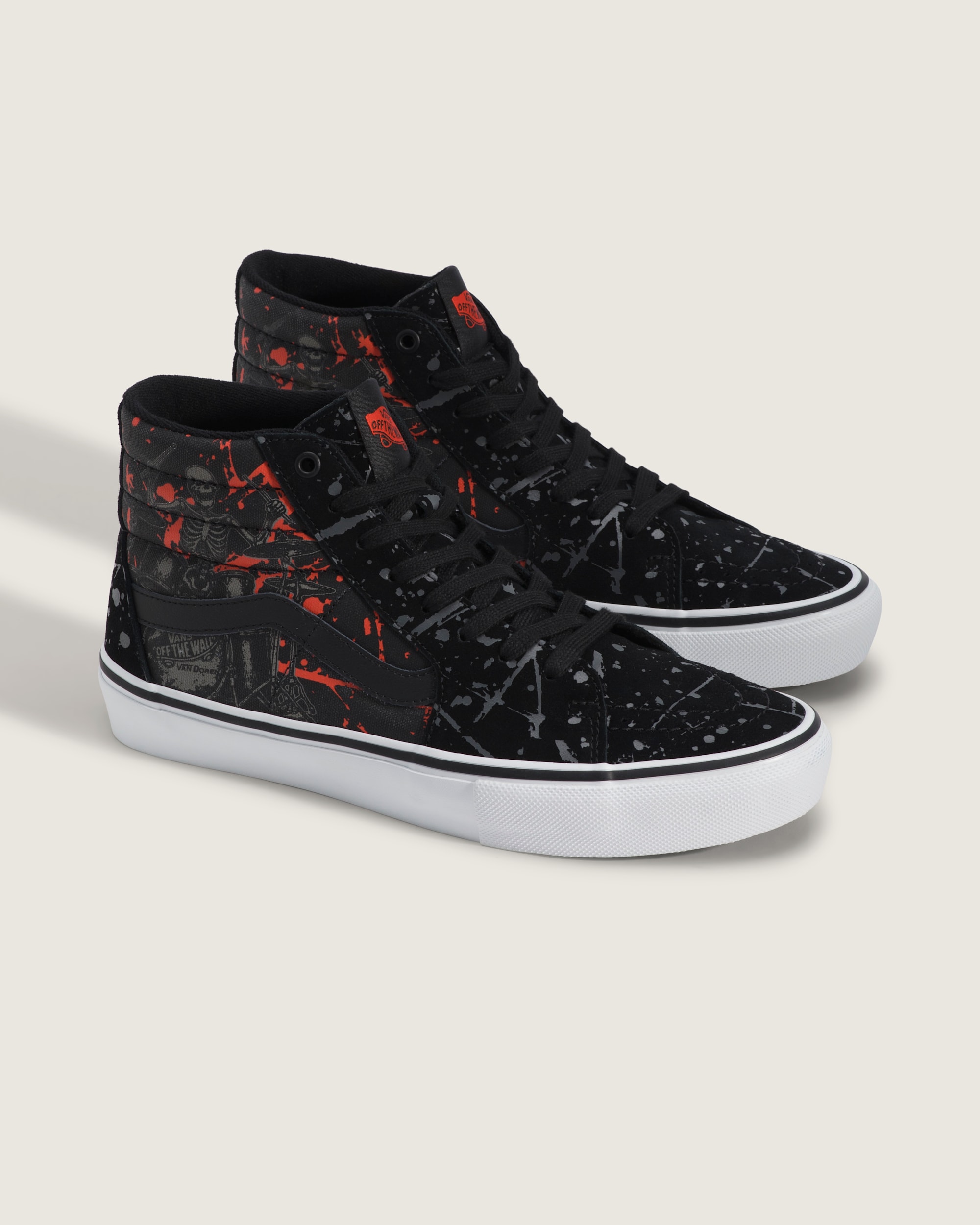 Van Doren Approved x Skate Sk8Hi Shoe VANS GlowintheDark Skeleton Black  Orange ALT1