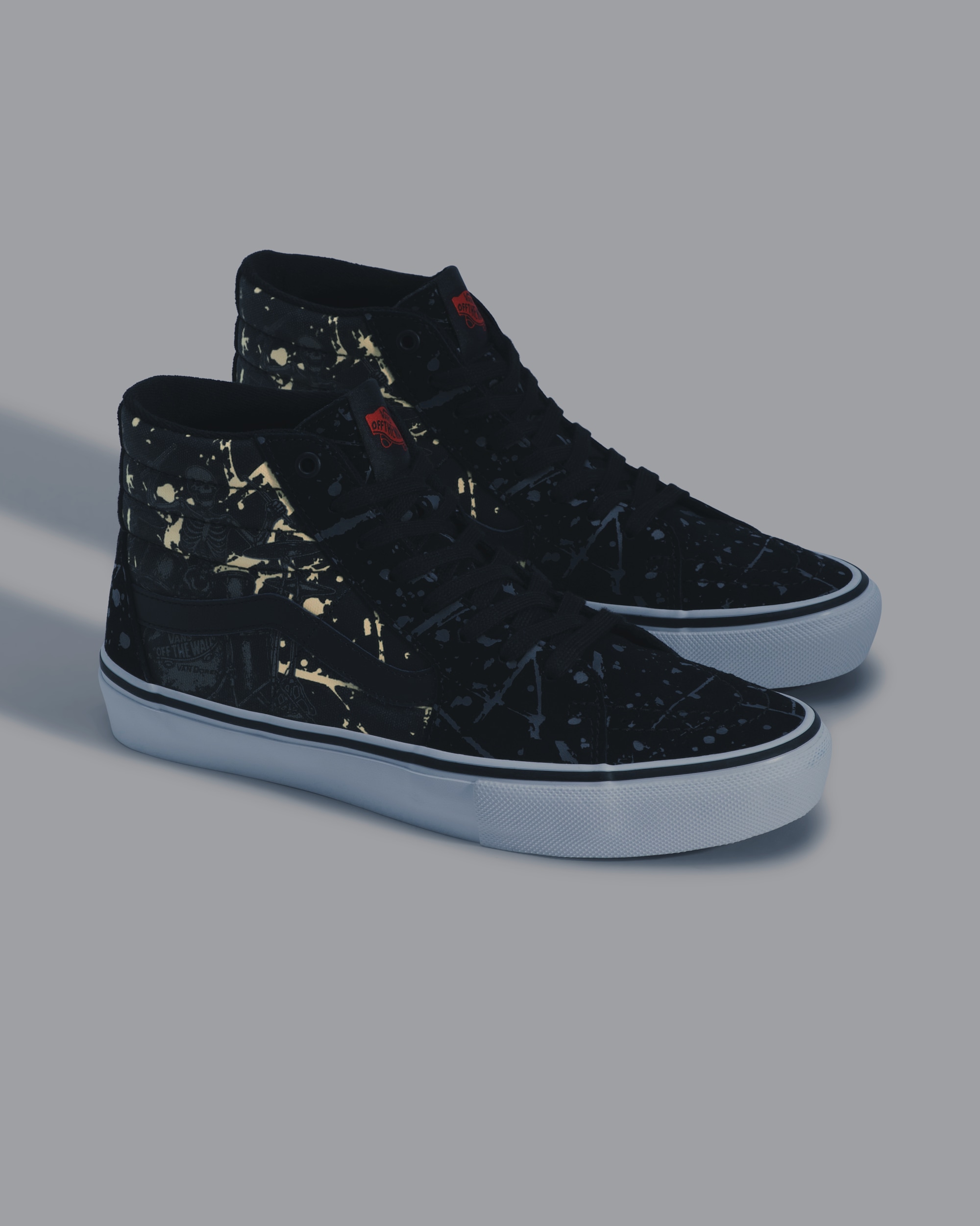 Van Doren Approved x Skate Sk8Hi Shoe VANS GlowintheDark Skeleton Black  Orange ALT2