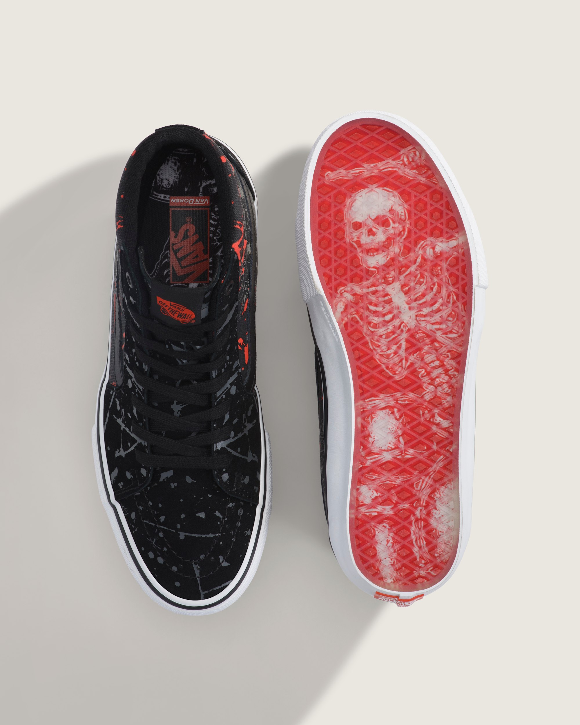 Van Doren Approved x Skate Sk8Hi Shoe VANS GlowintheDark Skeleton Black  Orange ALT3