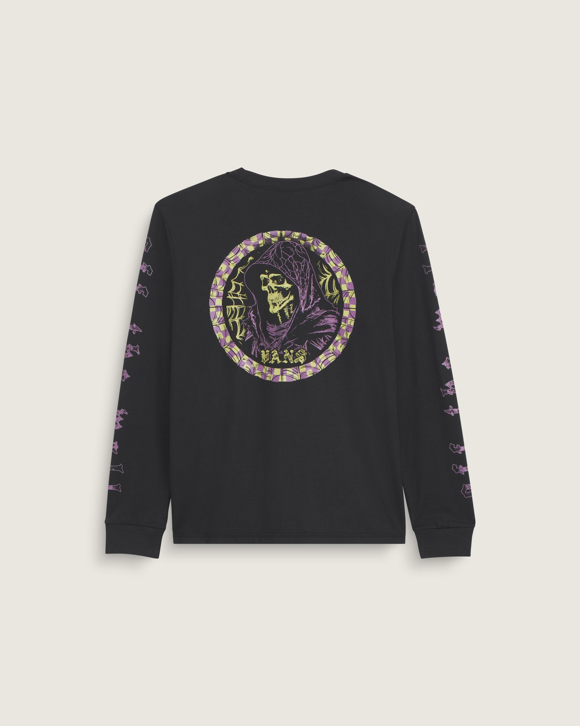 Kids Webbed Reaper Long Sleeve TShirt VANS GlowintheDark  Black HERO