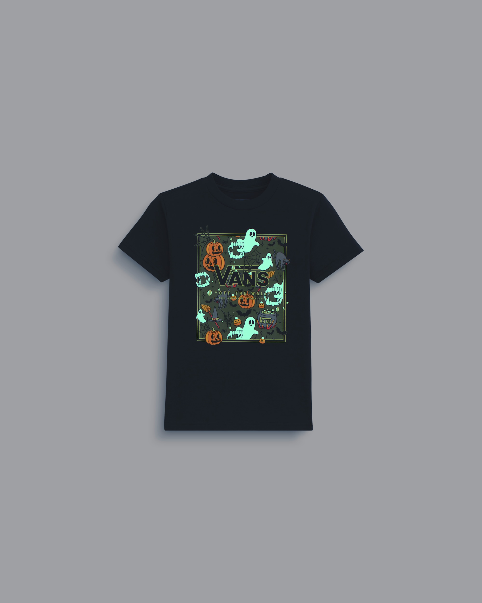 Little Kids Spooky Crew Boxed TShirt VANS GlowintheDark  Black ALT1