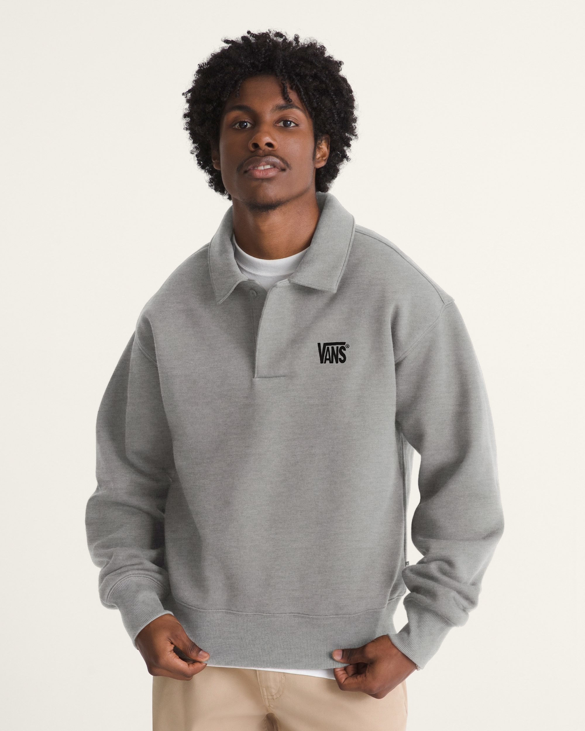 Polo Fleece Pullover VANS Cement Heather Grey ALT2